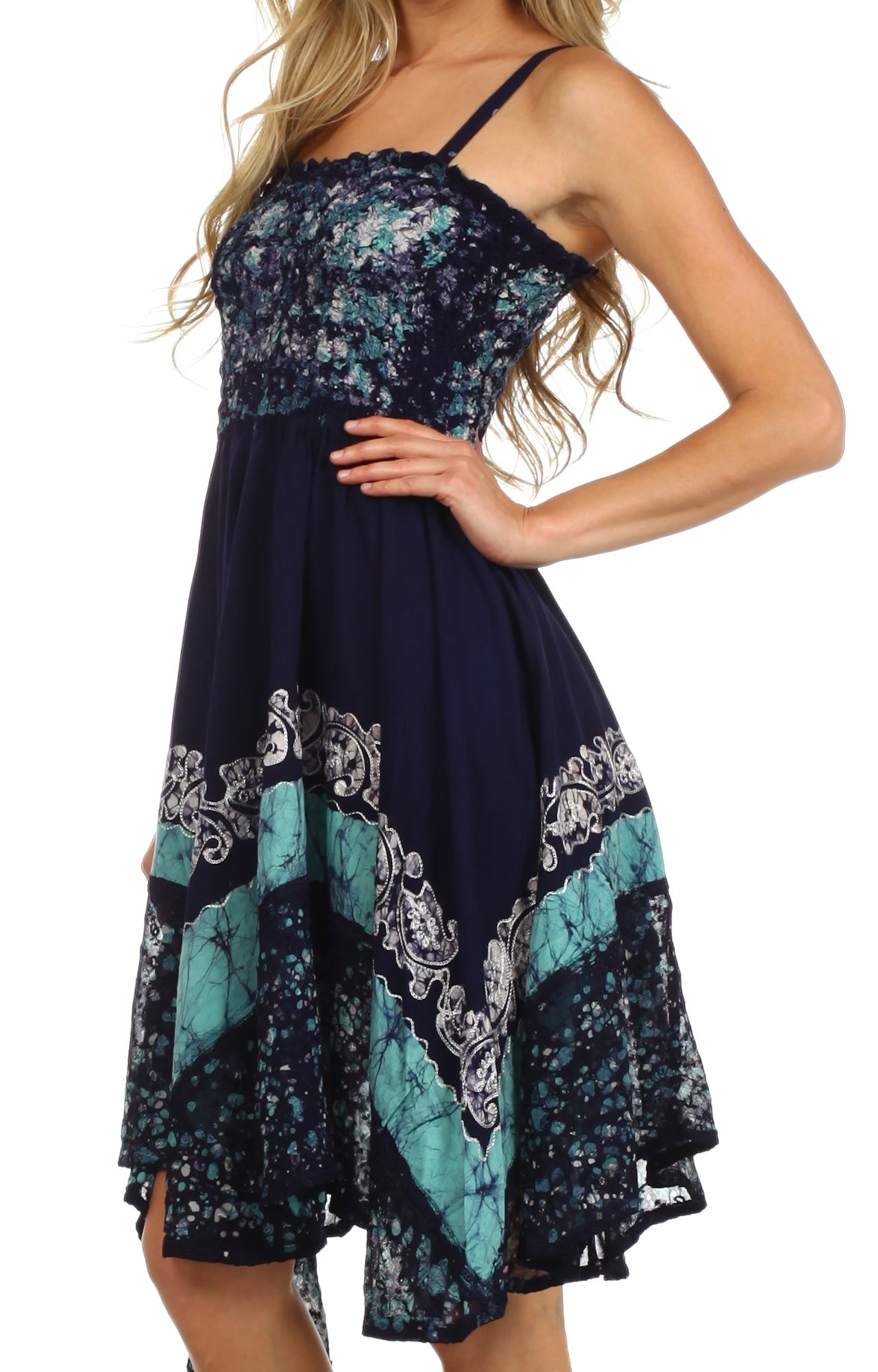 Sakkas - Aphrodite Embroidered Batik Dress