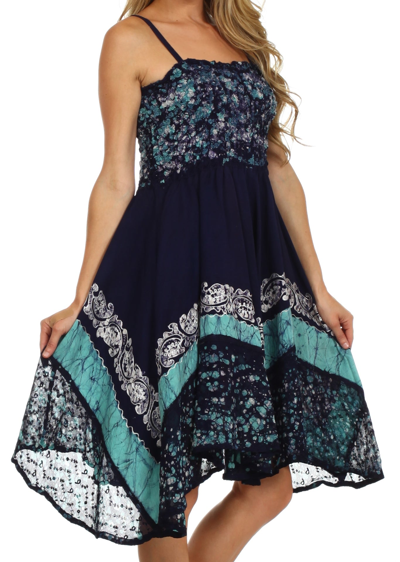 Sakkas - Aphrodite Embroidered Batik Dress