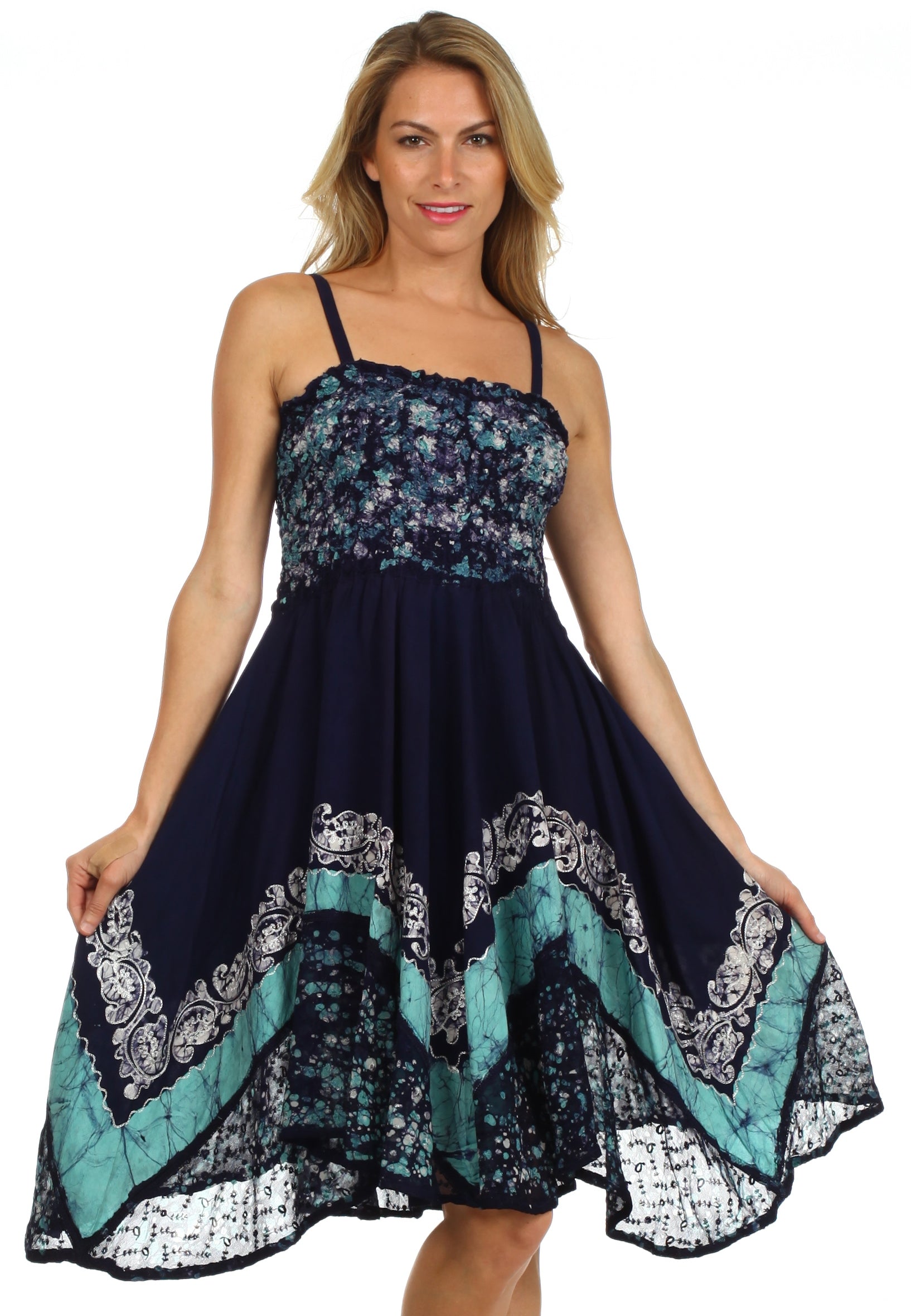 Sakkas - Aphrodite Embroidered Batik Dress