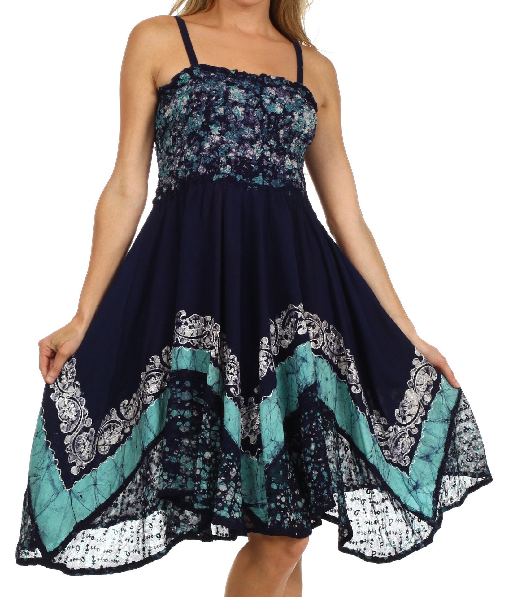 Sakkas - Aphrodite Embroidered Batik Dress