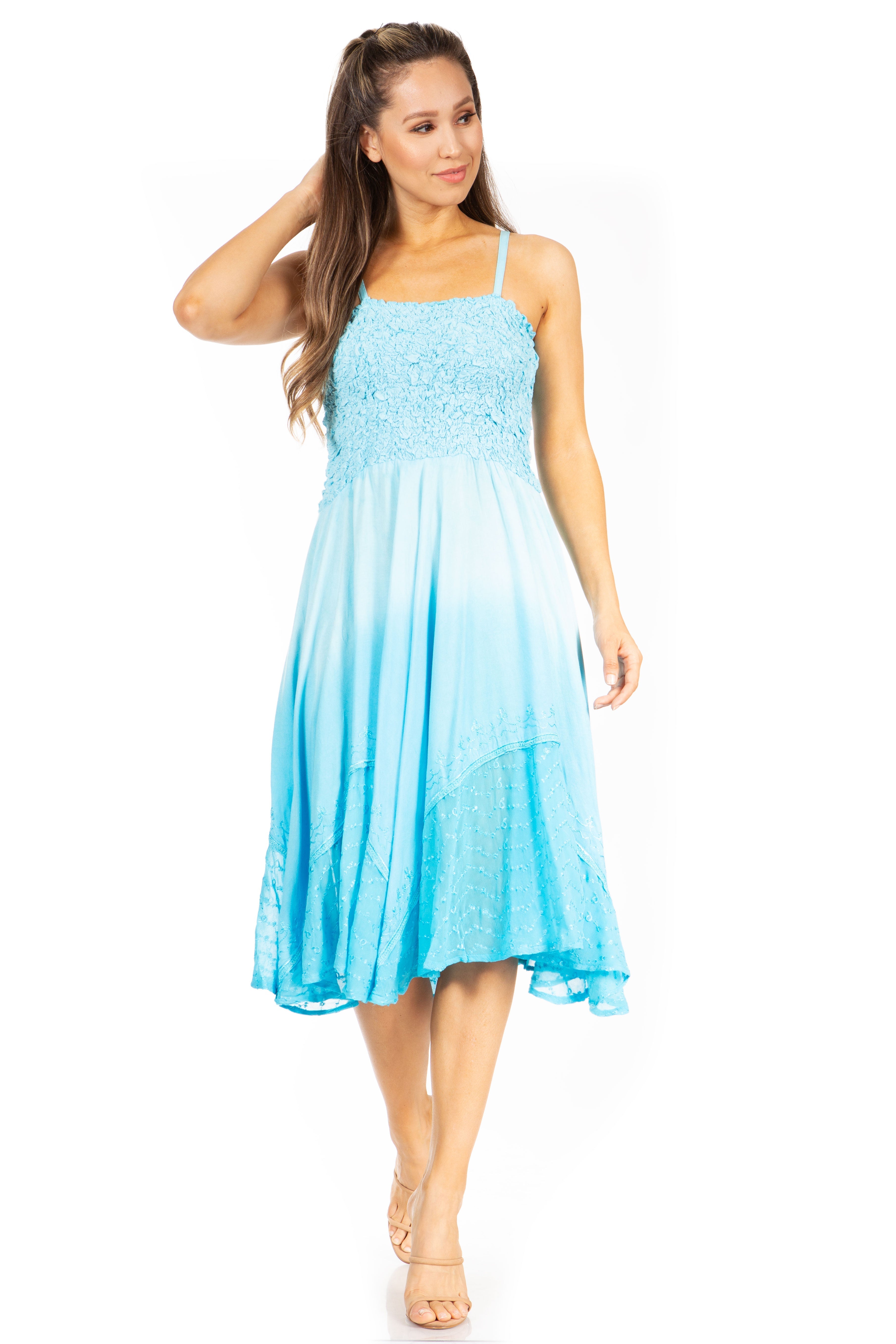 Sakkas - Aphrodite Embroidered Batik Dress