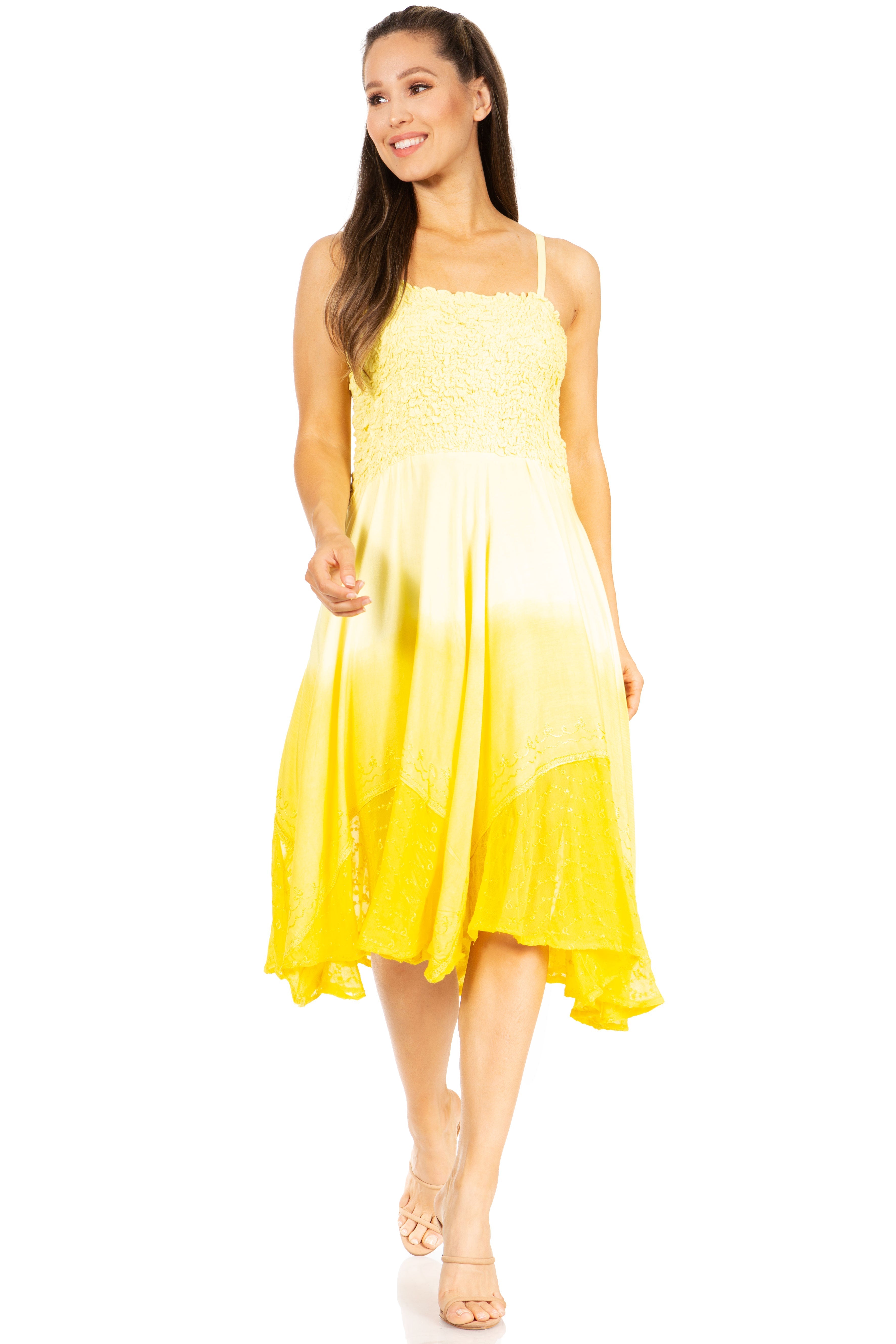 Sakkas - Aphrodite Embroidered Batik Dress