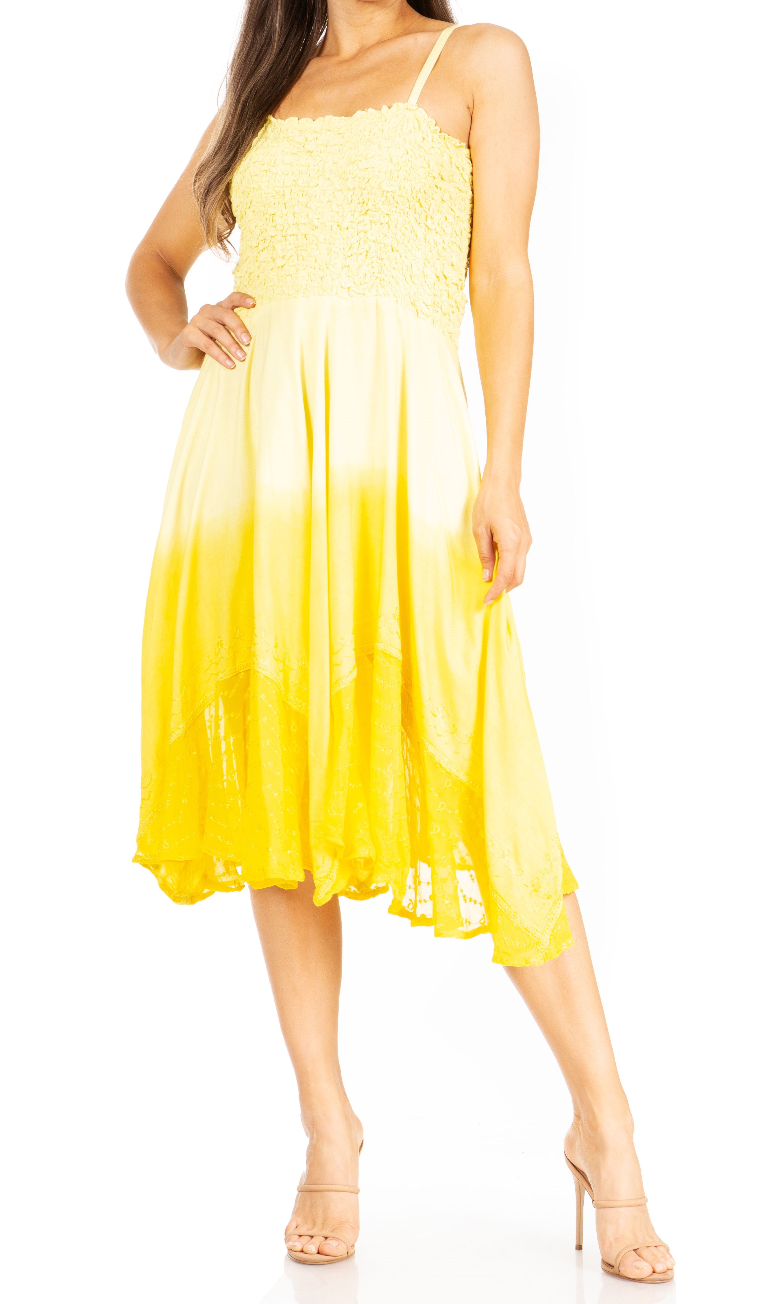 Sakkas - Aphrodite Embroidered Batik Dress