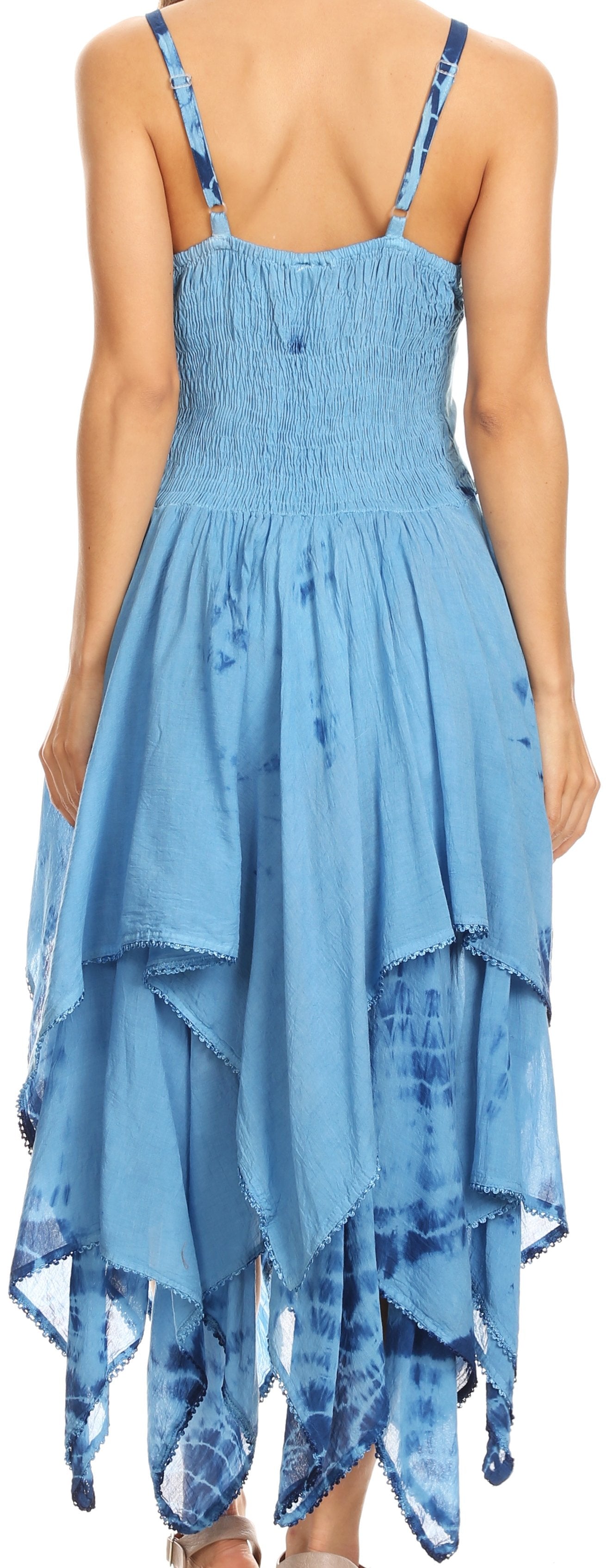 Sakkas - Annabella Corset Bodice Handkerchief Hem Dress