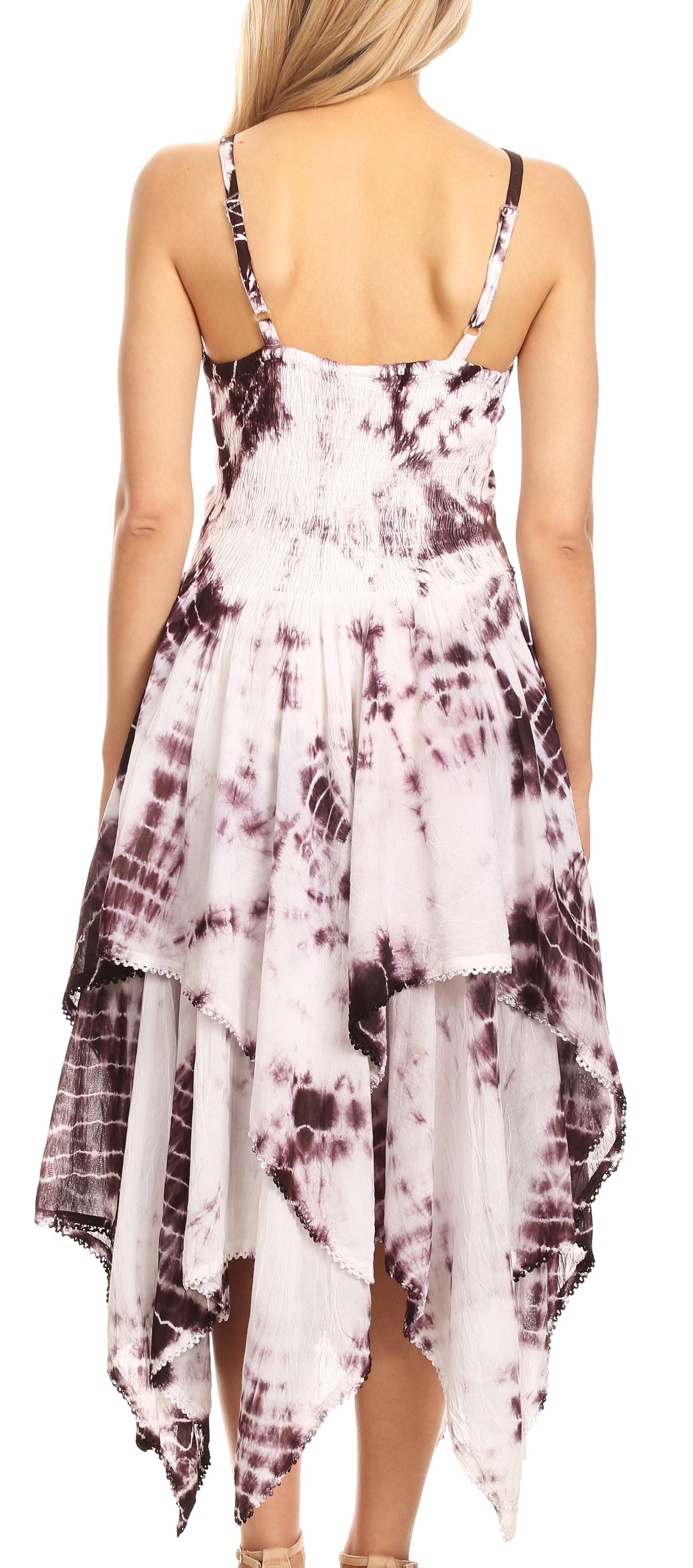 Sakkas - Annabella Corset Bodice Handkerchief Hem Dress