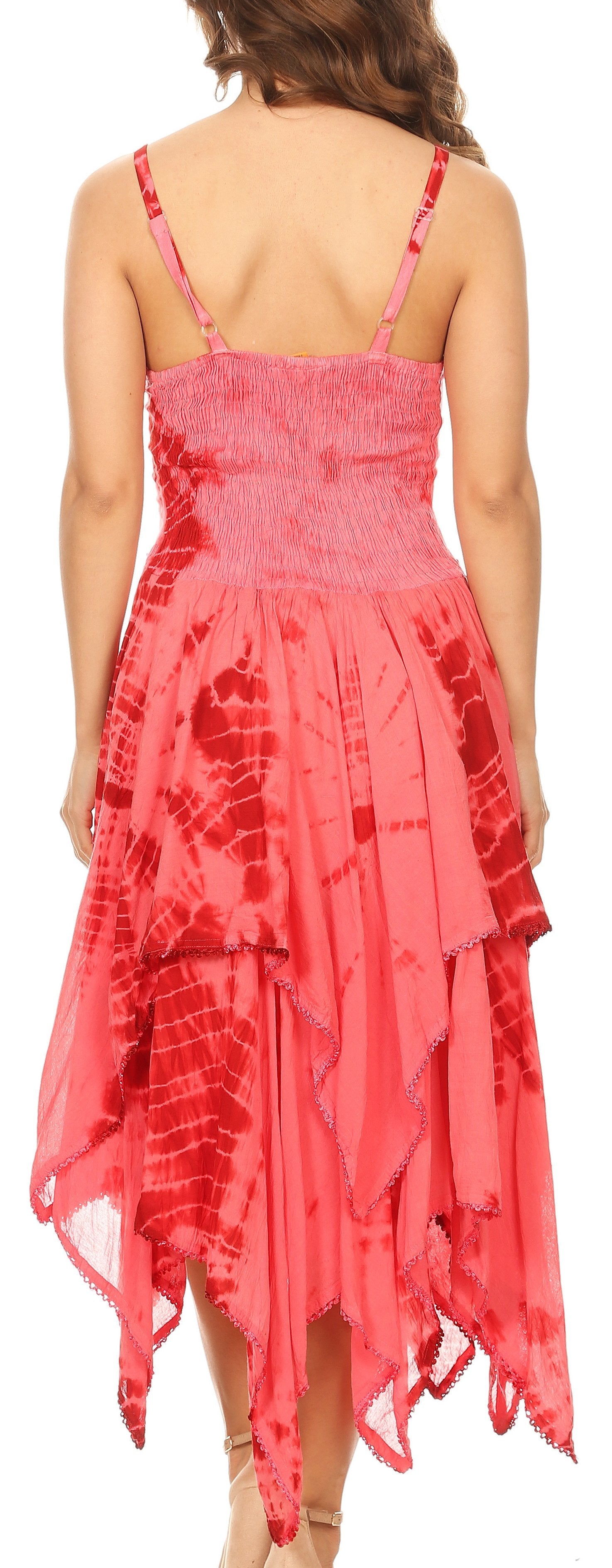 Sakkas - Annabella Corset Bodice Handkerchief Hem Dress