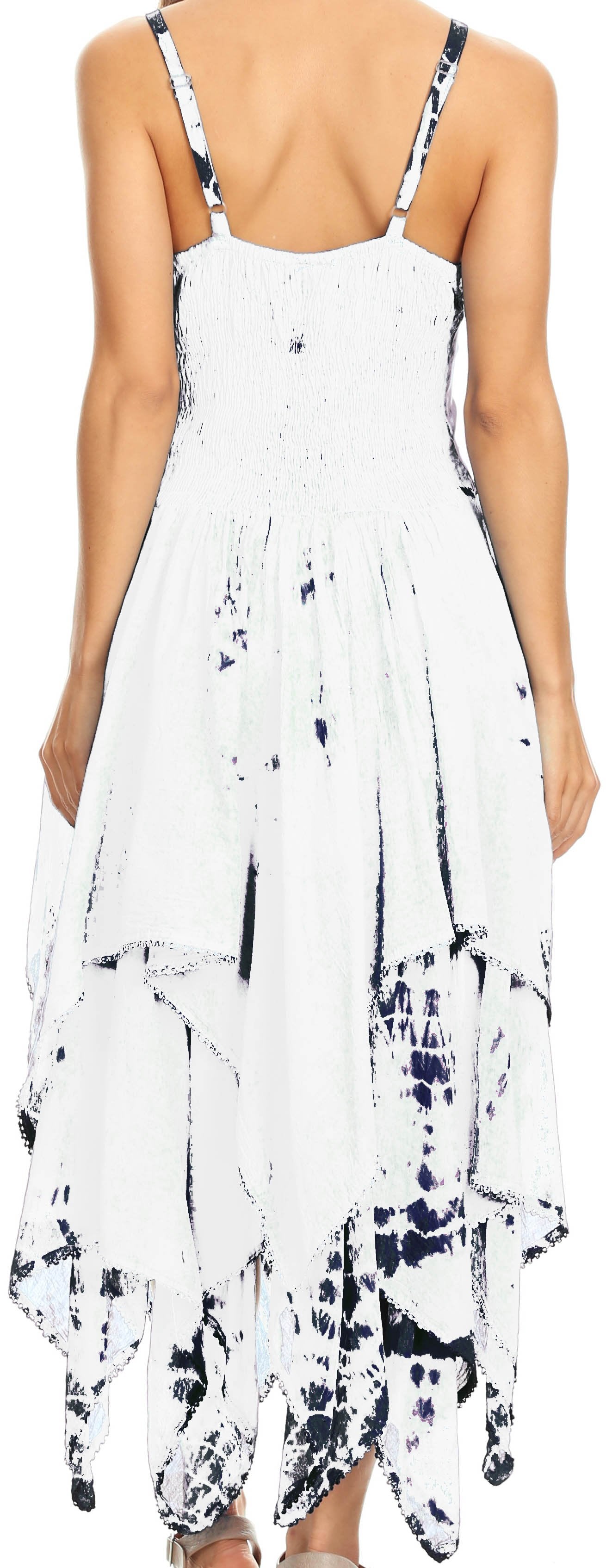 Sakkas - Annabella Corset Bodice Handkerchief Hem Dress