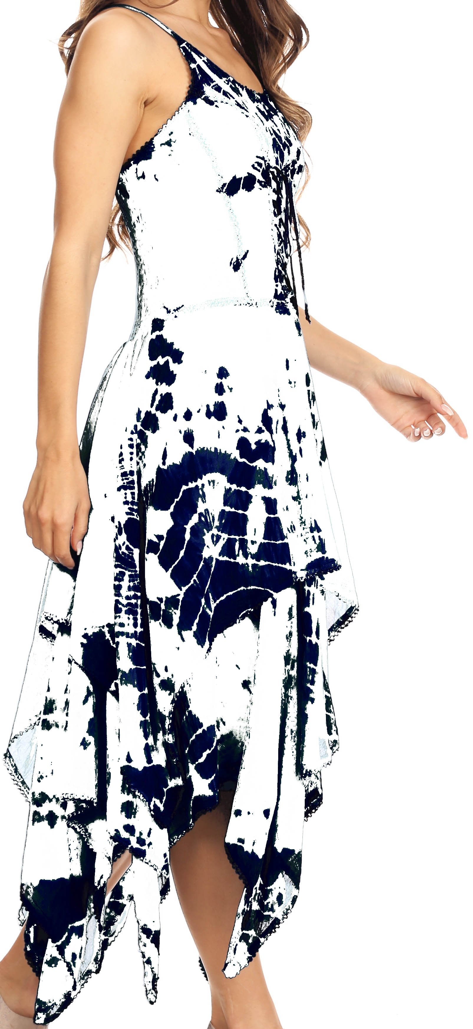 Sakkas - Annabella Corset Bodice Handkerchief Hem Dress