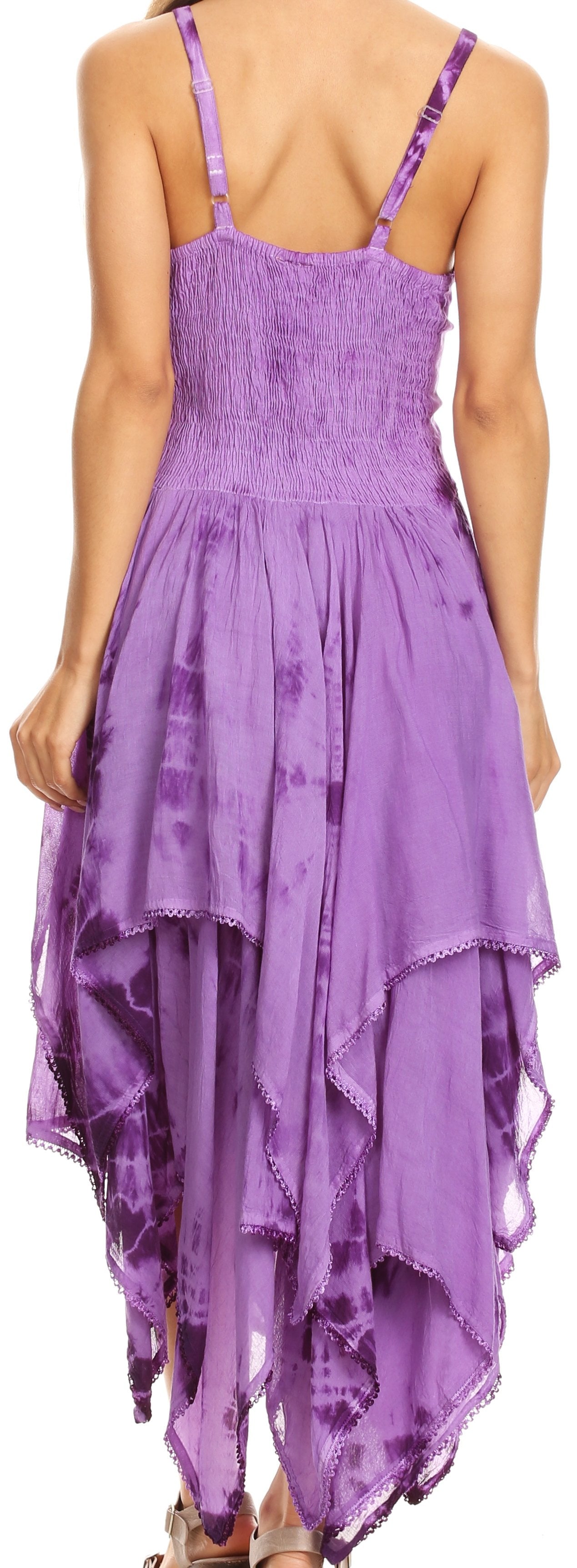 Sakkas - Annabella Corset Bodice Handkerchief Hem Dress