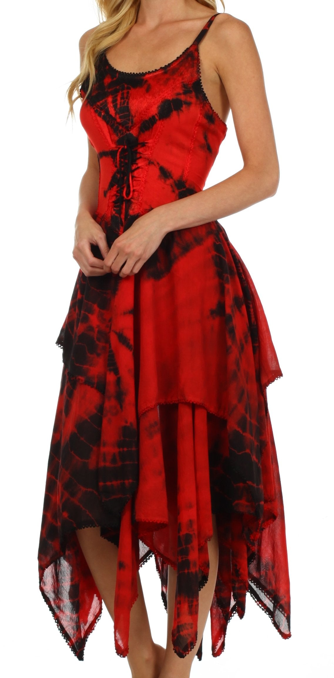 Sakkas - Annabella Corset Bodice Handkerchief Hem Dress