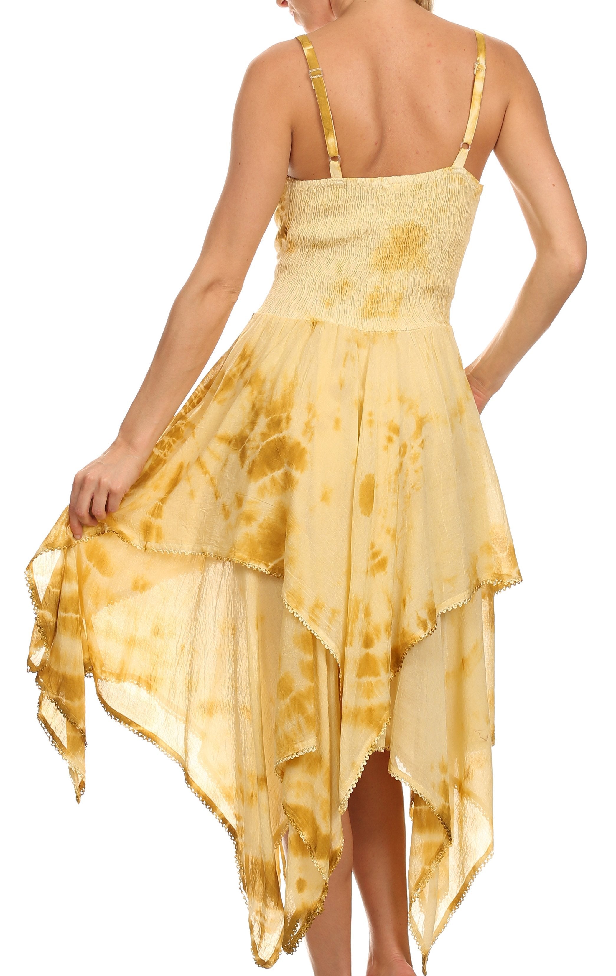 Sakkas - Annabella Corset Bodice Handkerchief Hem Dress