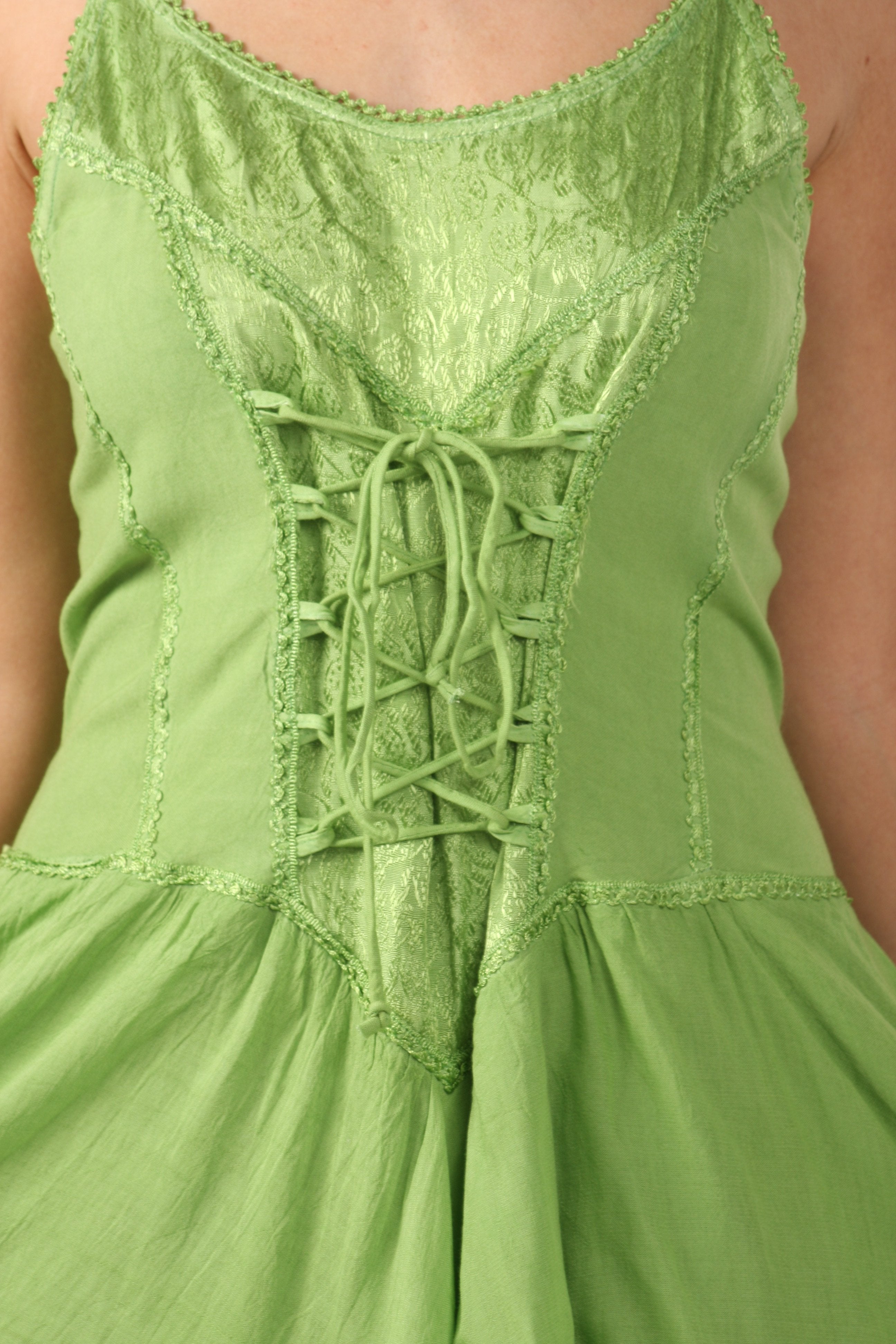 Sakkas - Lady Mary Jacquard Corset Style Bodice Lightweight Handkerchief Hem Dress