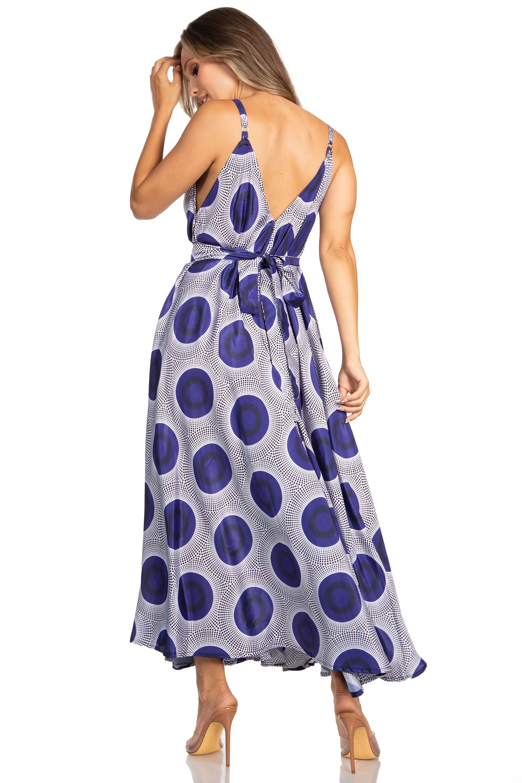 Sakkas - Niza Maxi Sleeveless Floral V-neck Loose Long Dress