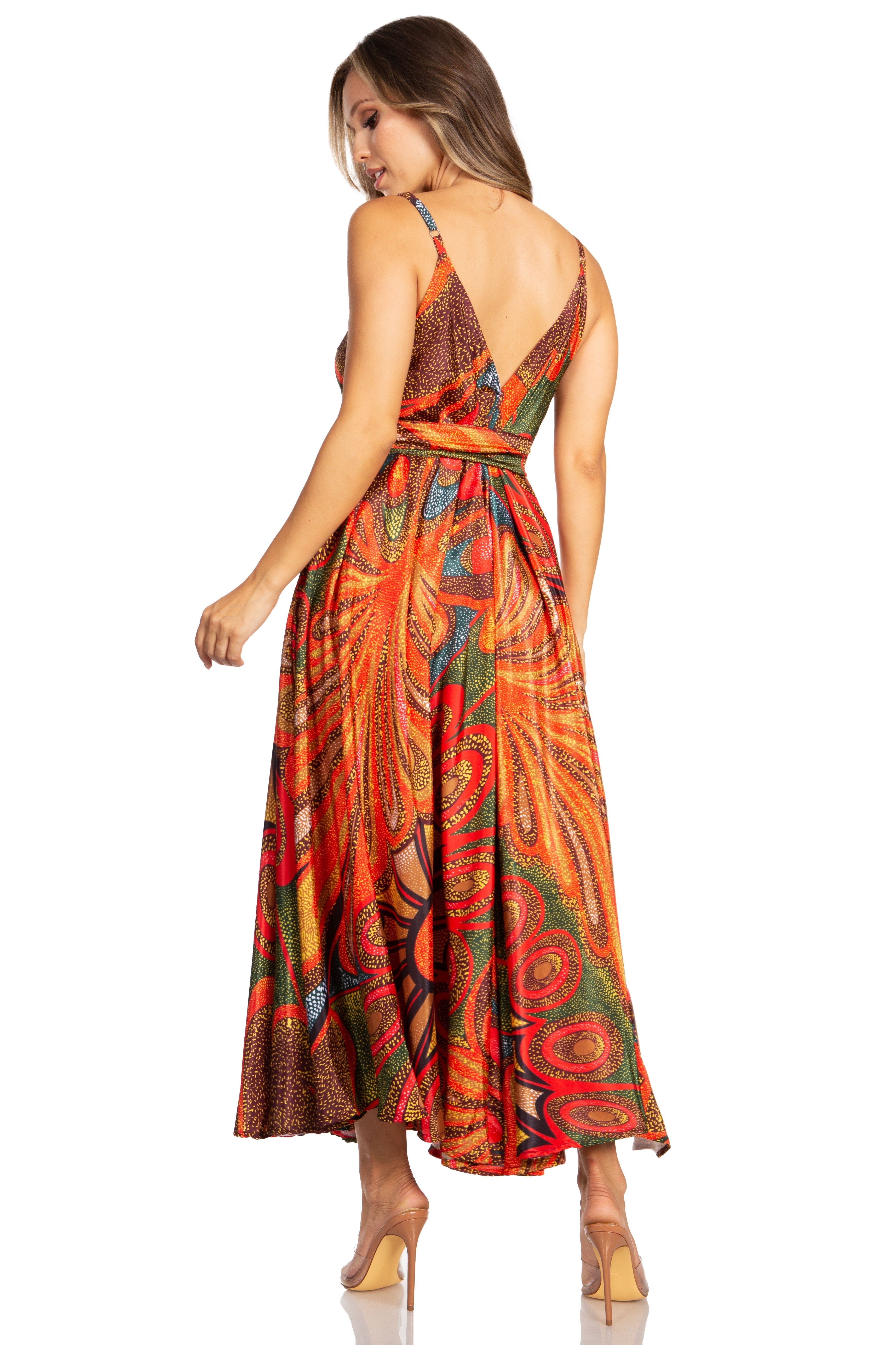 Sakkas - Niza Maxi Sleeveless Floral V-neck Loose Long Dress