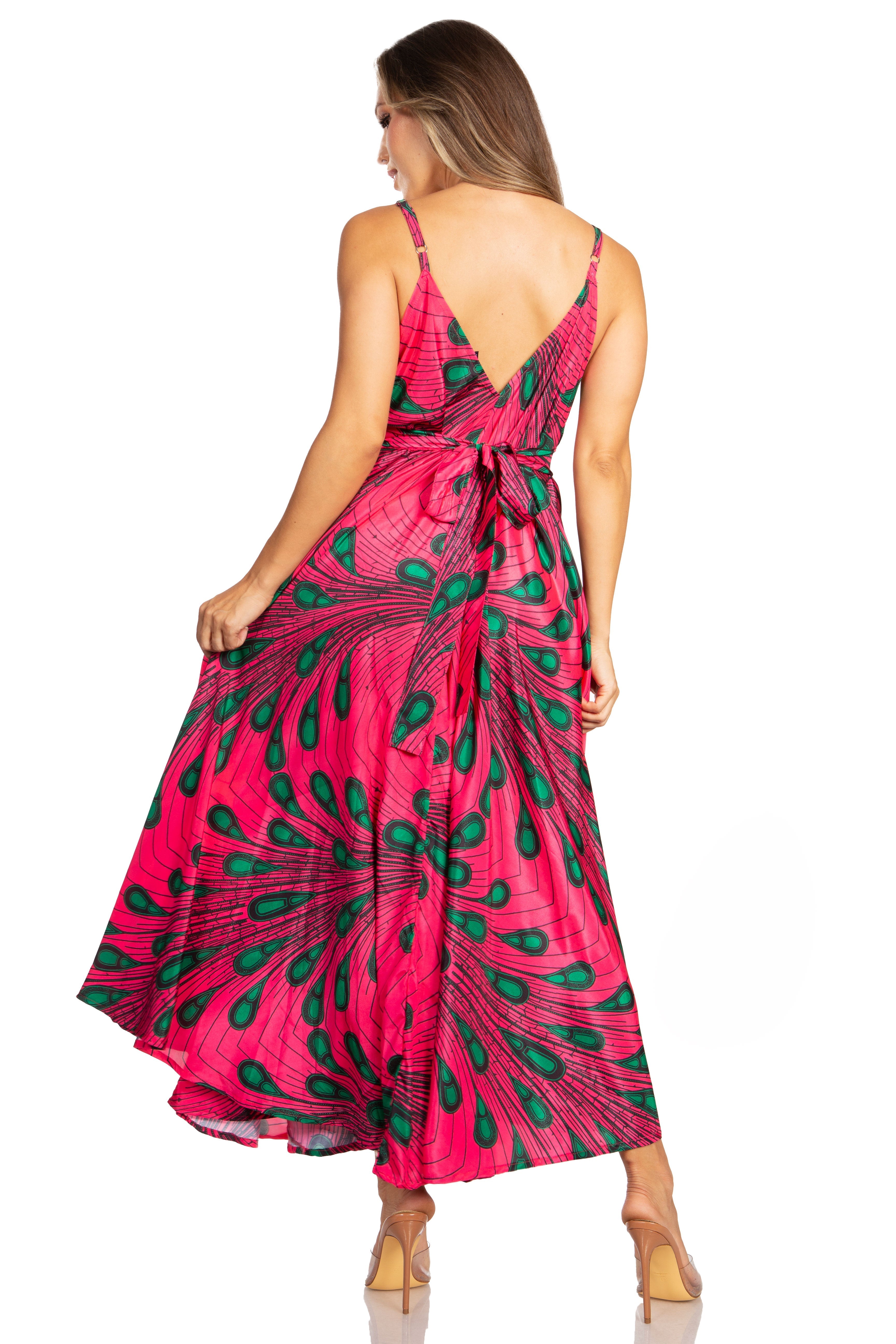 Sakkas - Niza Maxi Sleeveless Floral V-neck Loose Long Dress