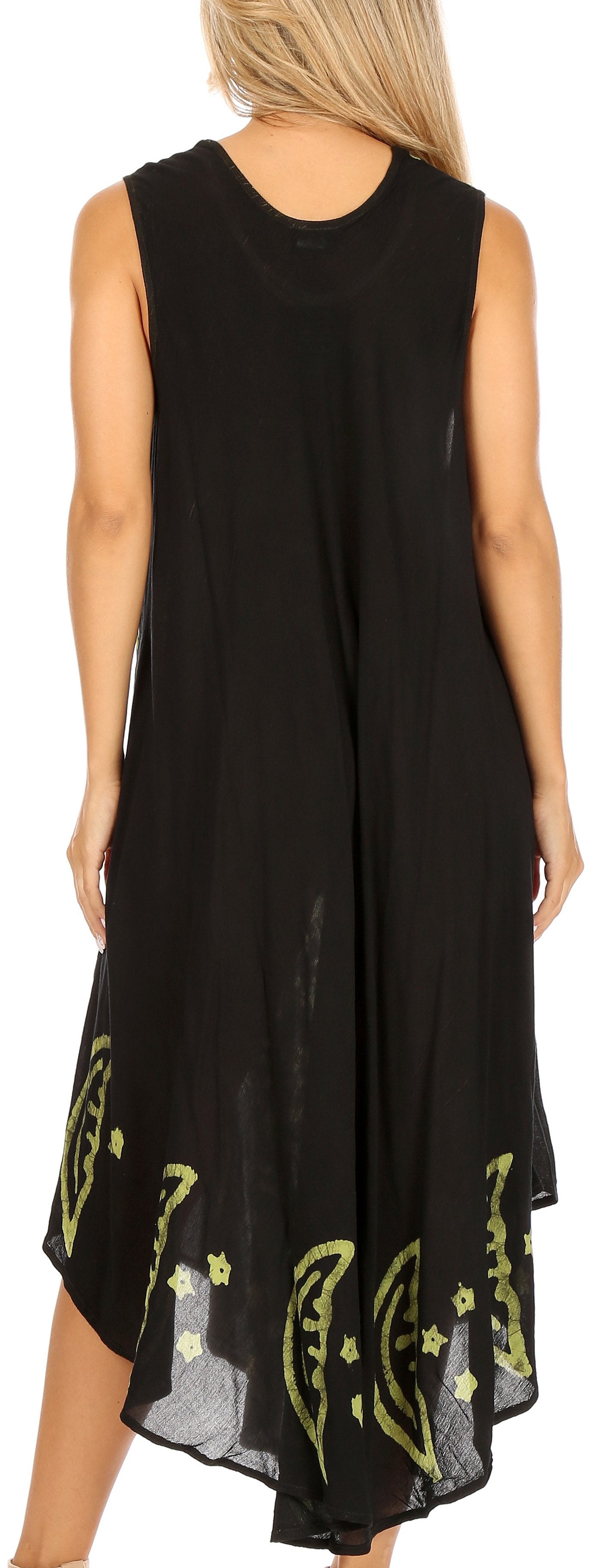 Sakkas - Moon and Stars Batik Caftan Tank Dress / Cover Up
