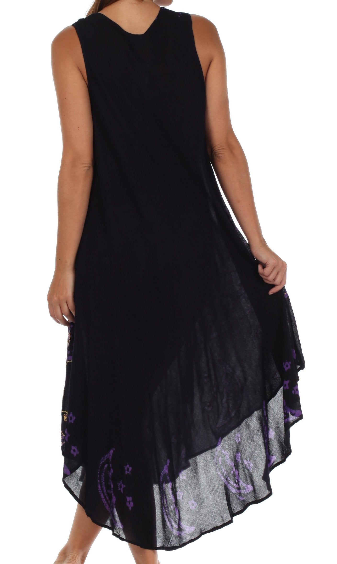 Sakkas - Moon and Stars Batik Caftan Tank Dress / Cover Up