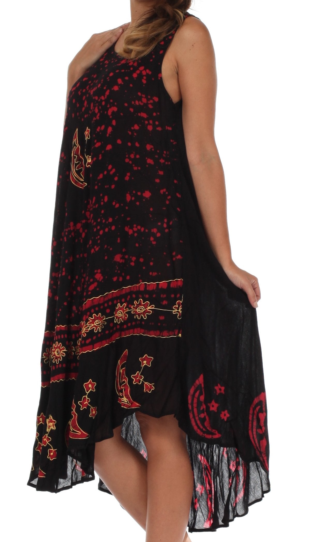 Sakkas - Moon and Stars Batik Caftan Tank Dress / Cover Up