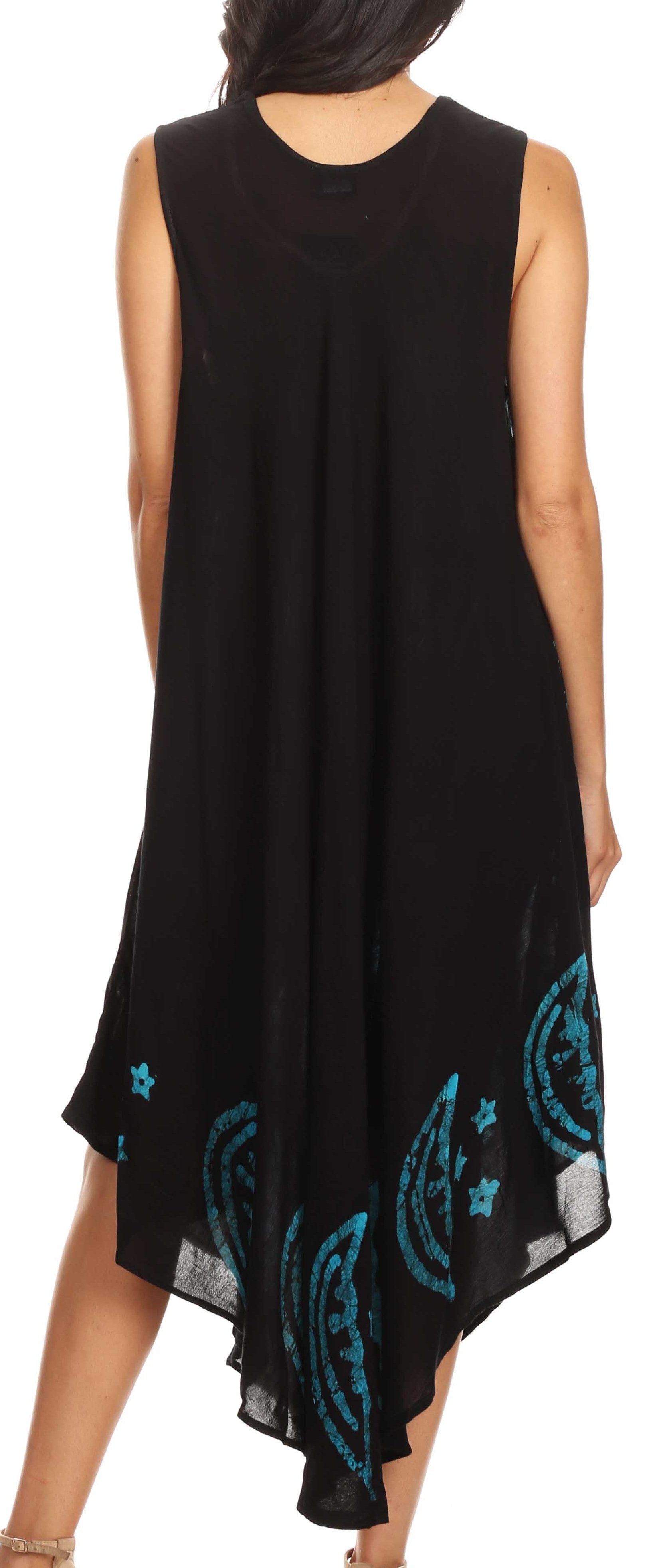 Sakkas - Moon and Stars Batik Caftan Tank Dress / Cover Up