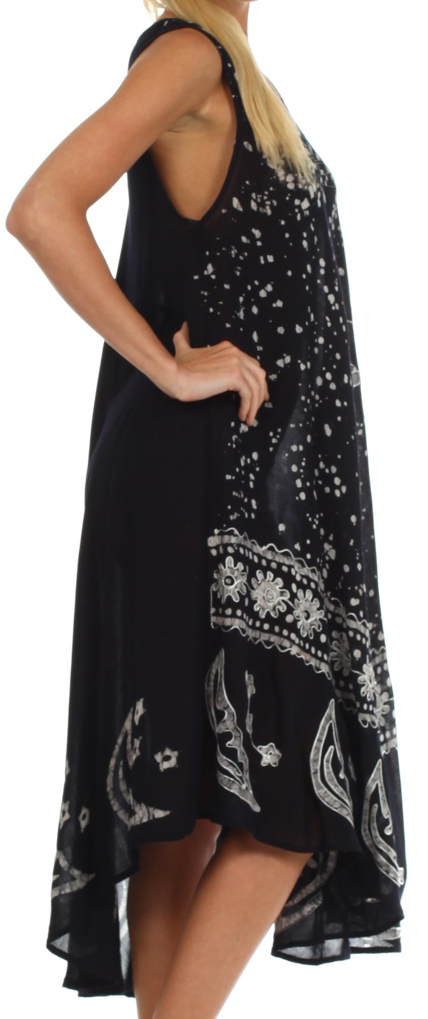 Sakkas - Moon and Stars Batik Caftan Tank Dress / Cover Up