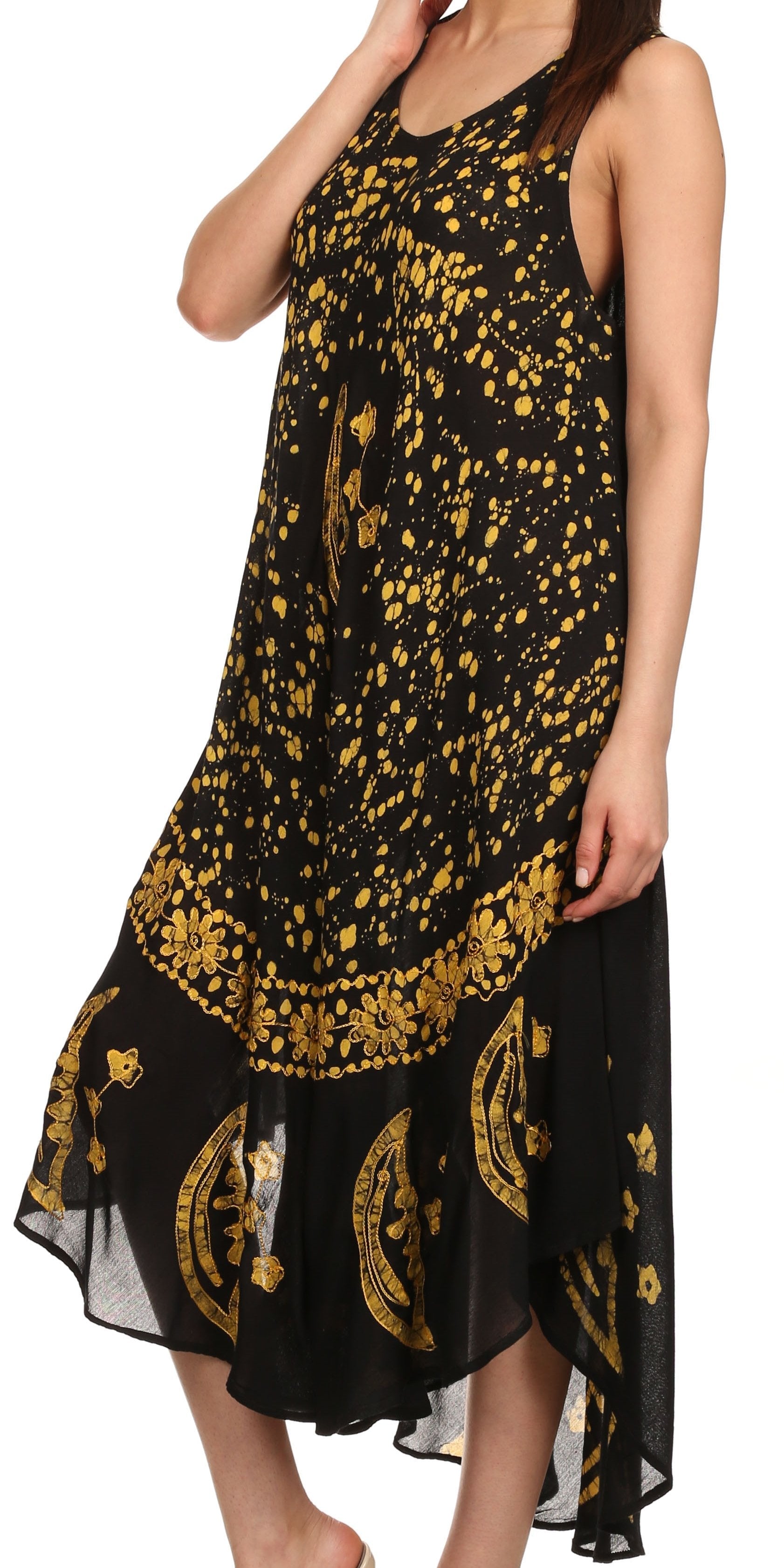 Sakkas - Moon and Stars Batik Caftan Tank Dress / Cover Up