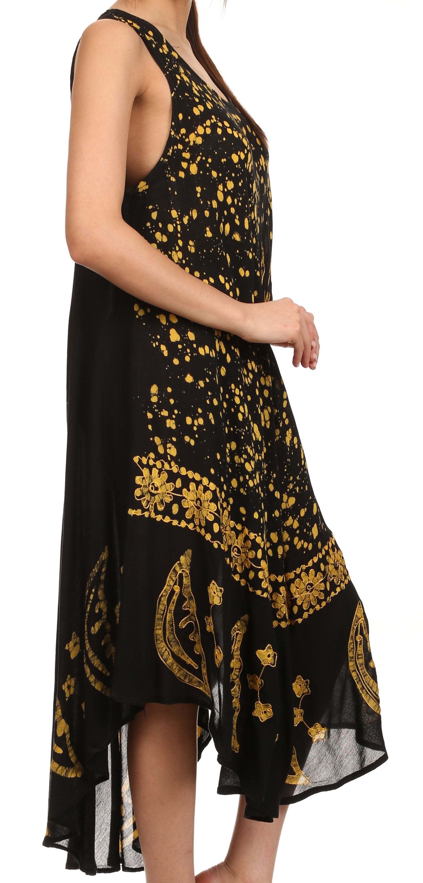 Sakkas - Moon and Stars Batik Caftan Tank Dress / Cover Up