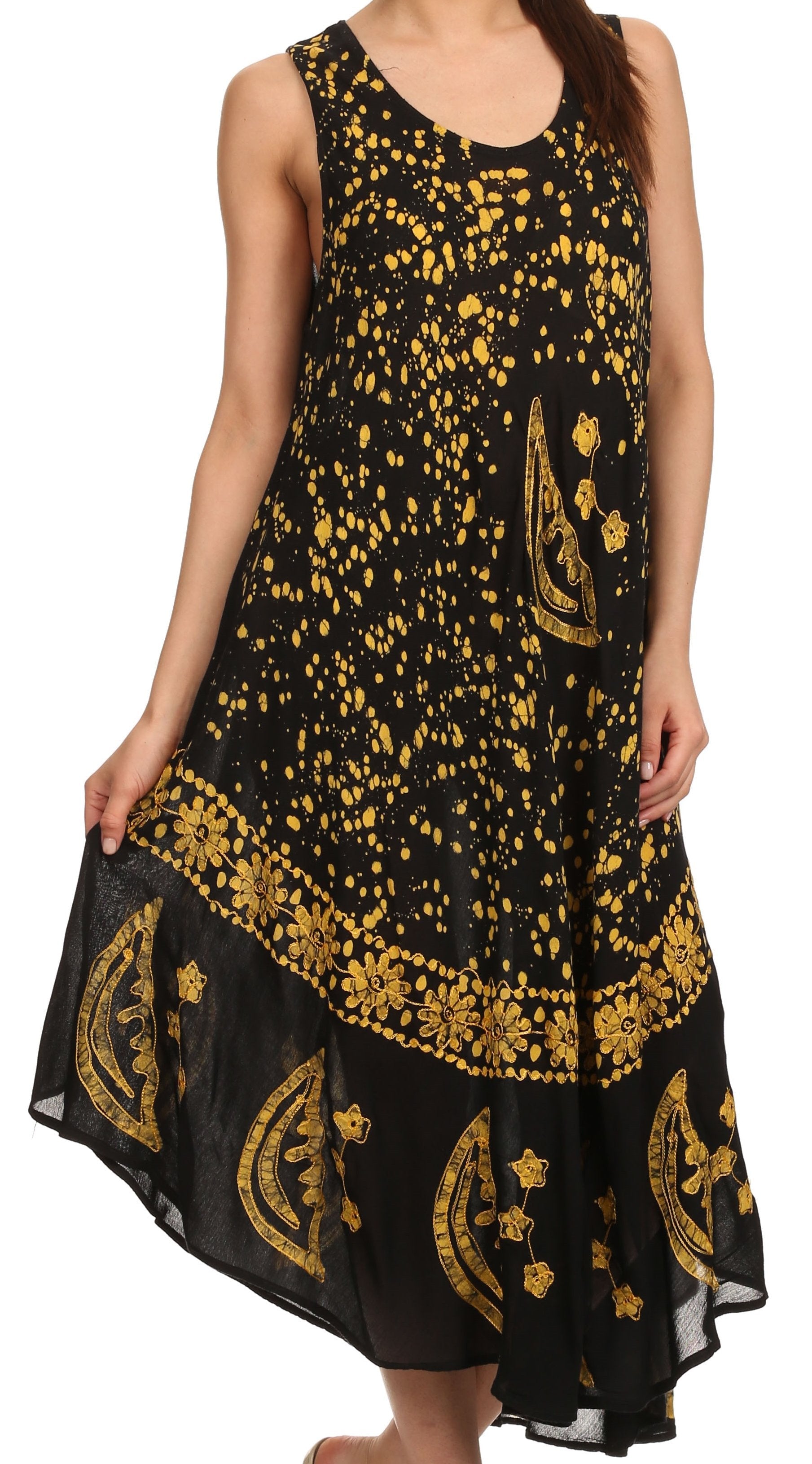 Sakkas - Moon and Stars Batik Caftan Tank Dress / Cover Up