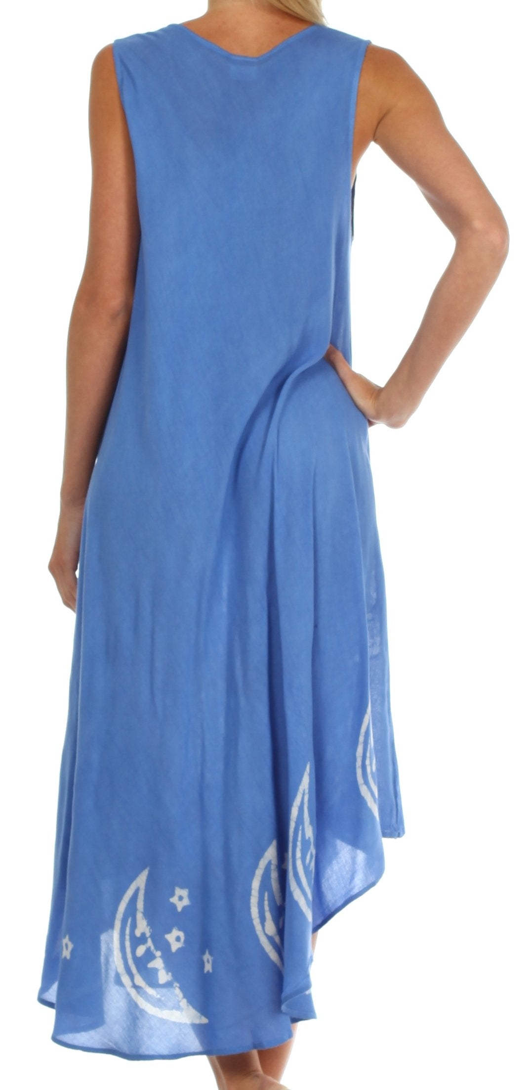 Sakkas - Moon and Stars Batik Caftan Tank Dress / Cover Up