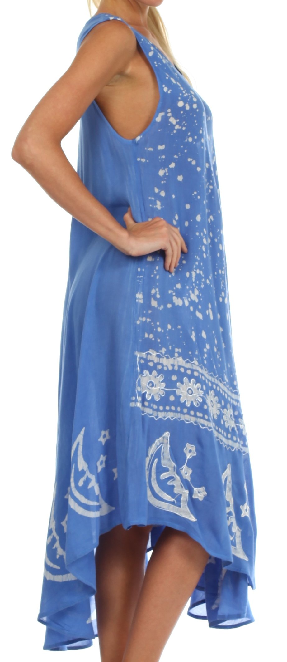 Sakkas - Moon and Stars Batik Caftan Tank Dress / Cover Up