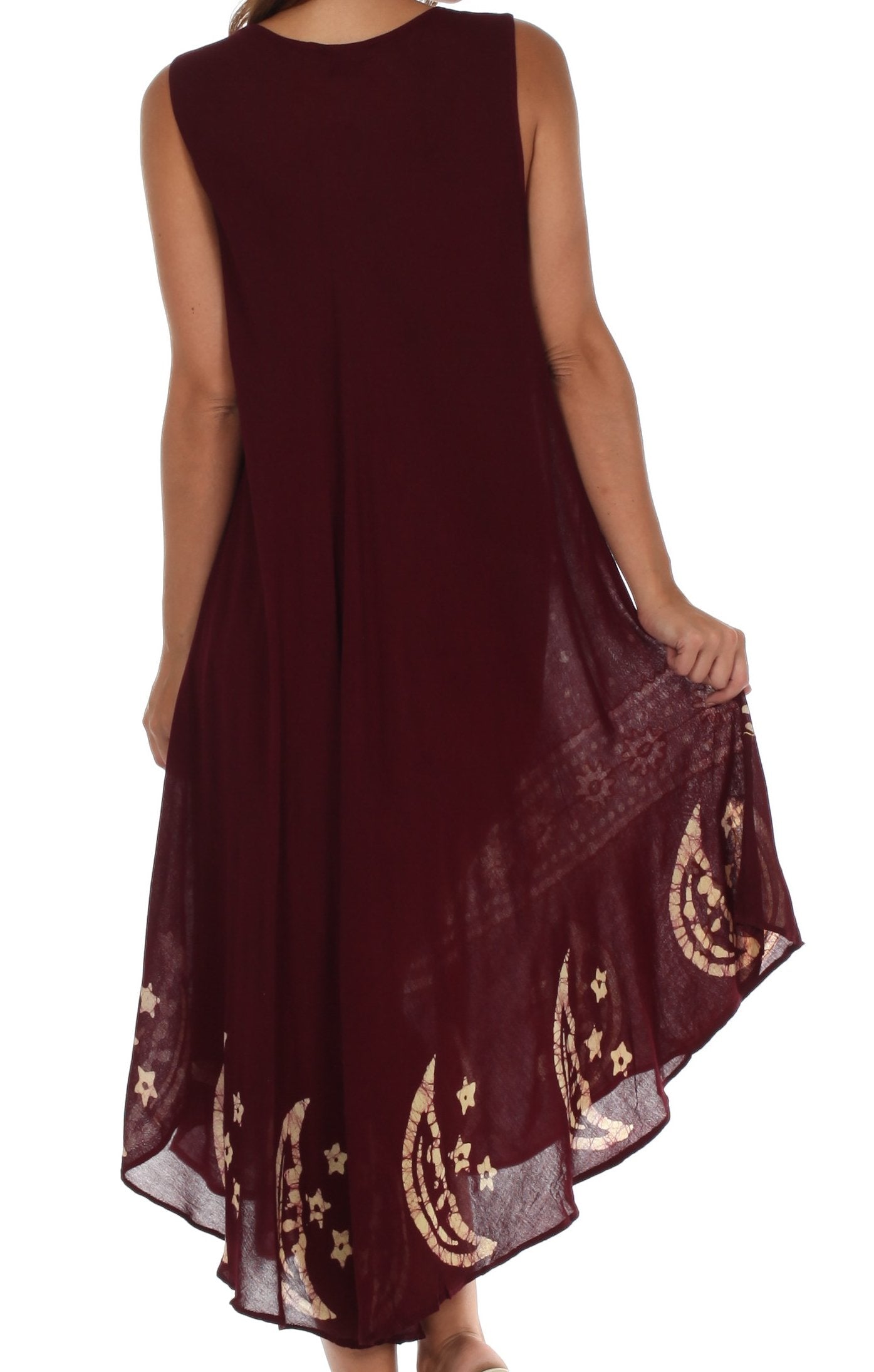 Sakkas - Moon and Stars Batik Caftan Tank Dress / Cover Up