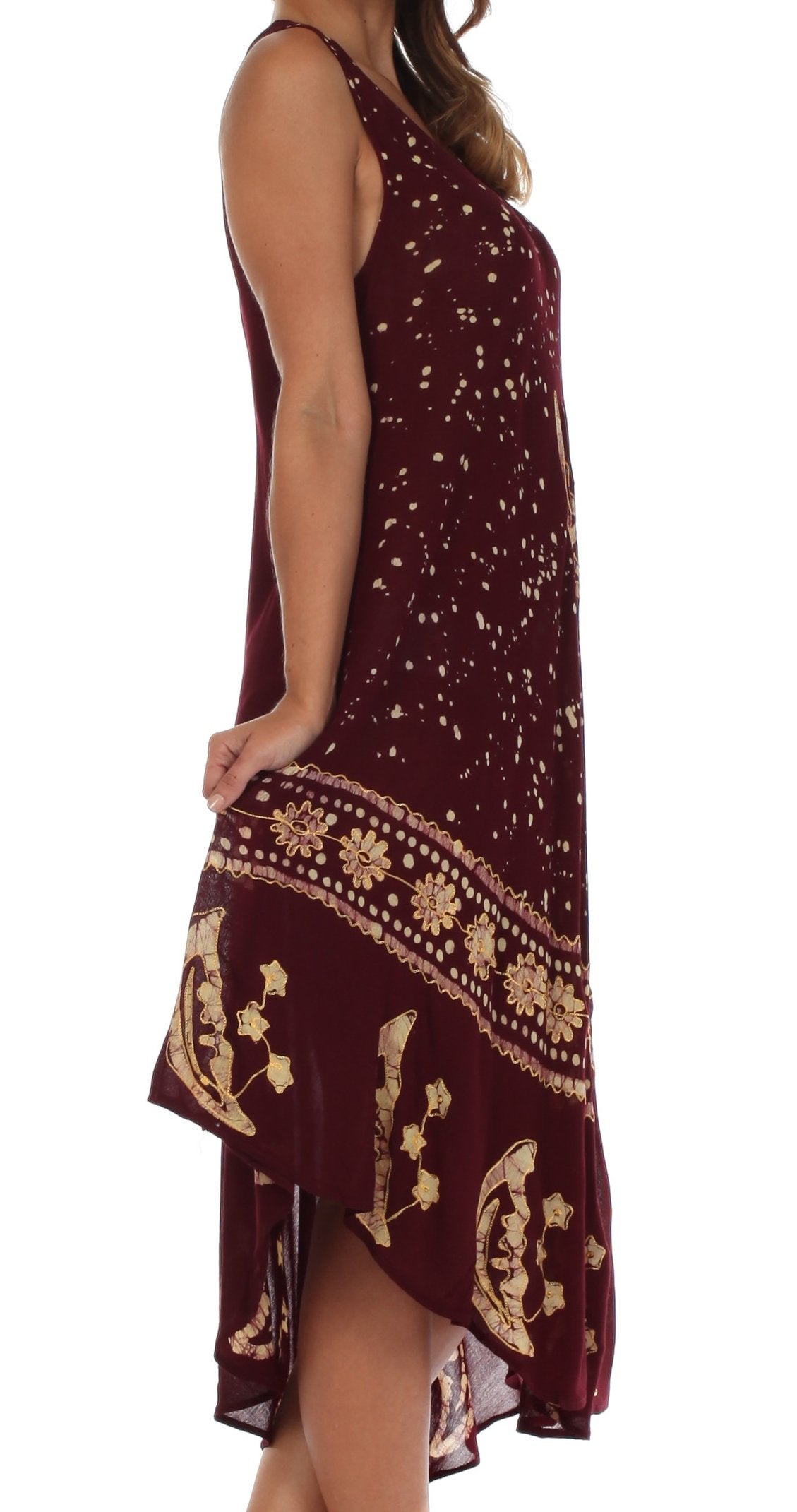 Sakkas - Moon and Stars Batik Caftan Tank Dress / Cover Up
