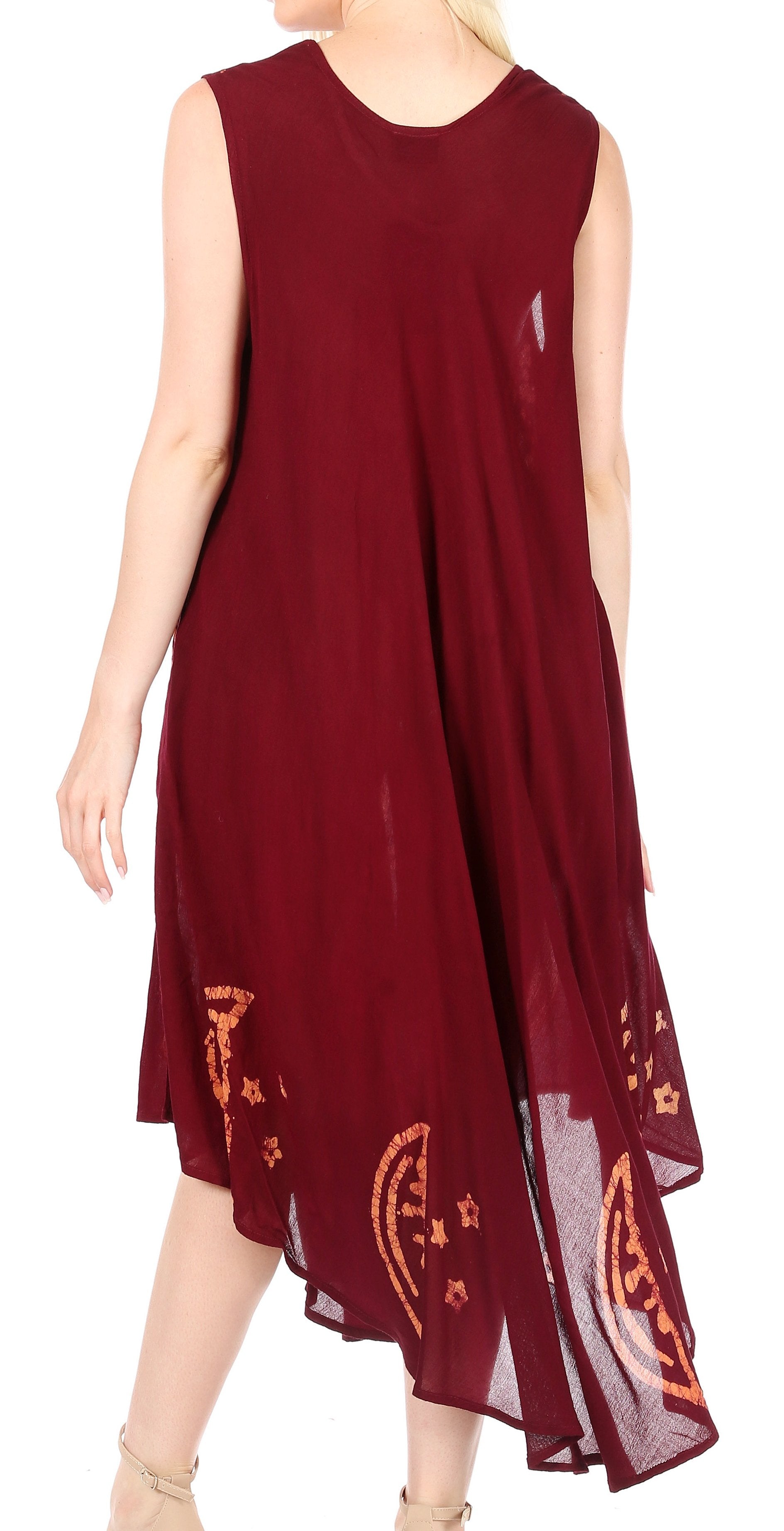 Sakkas - Moon and Stars Batik Caftan Tank Dress / Cover Up