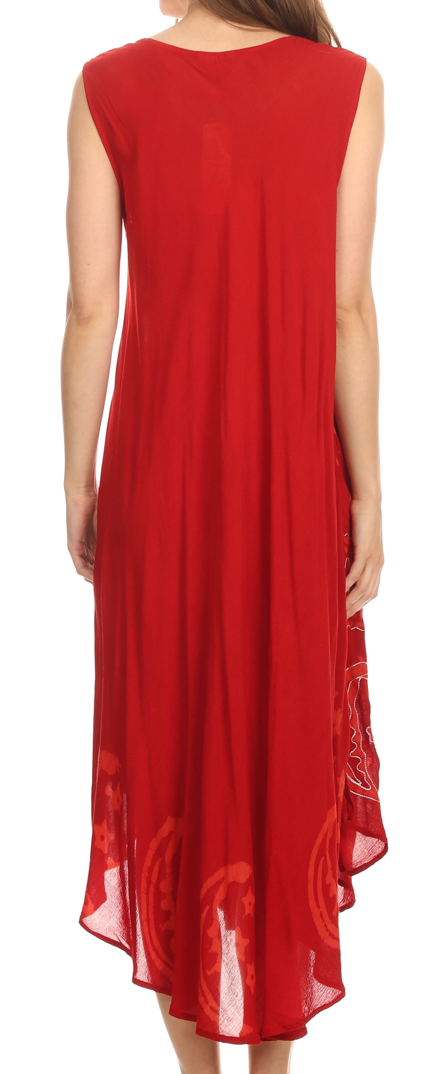 Sakkas - Moon and Stars Batik Caftan Tank Dress / Cover Up