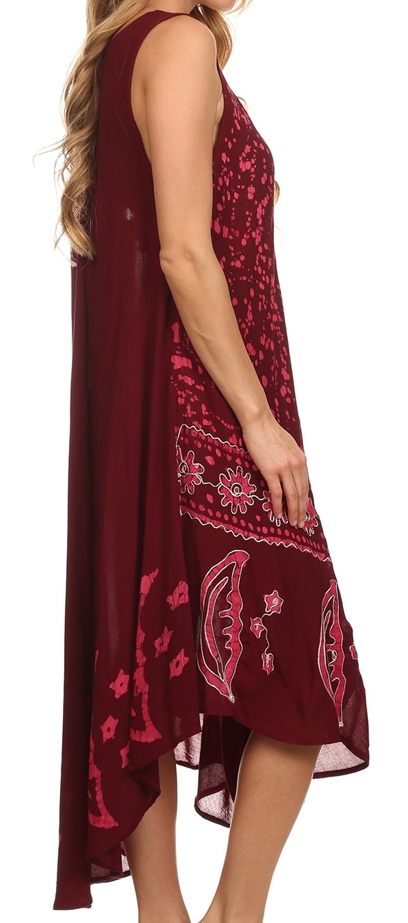 Sakkas - Moon and Stars Batik Caftan Tank Dress / Cover Up