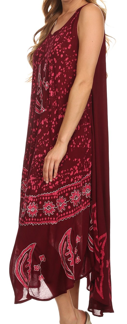 Sakkas - Moon and Stars Batik Caftan Tank Dress / Cover Up