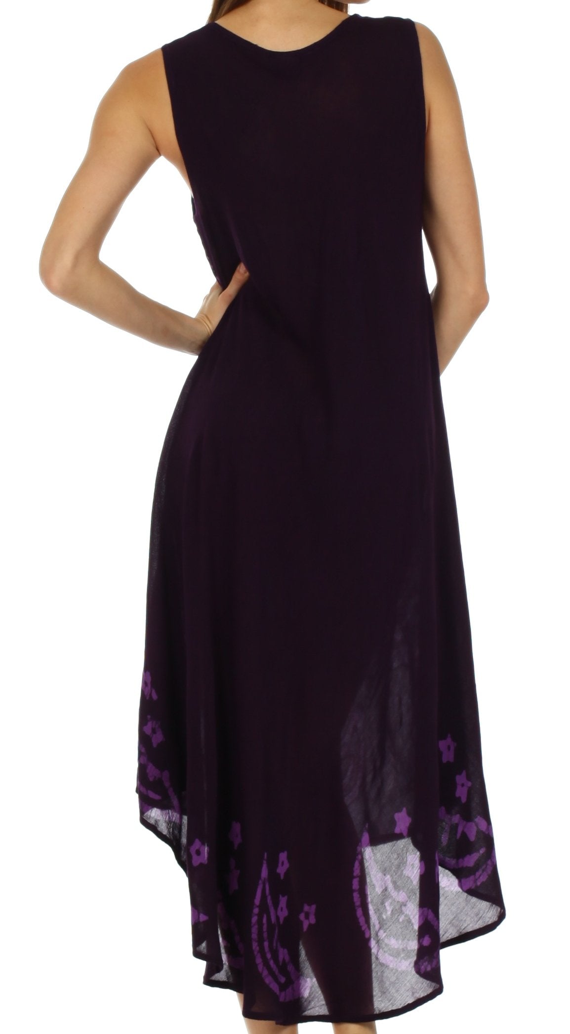 Sakkas - Moon and Stars Batik Caftan Tank Dress / Cover Up