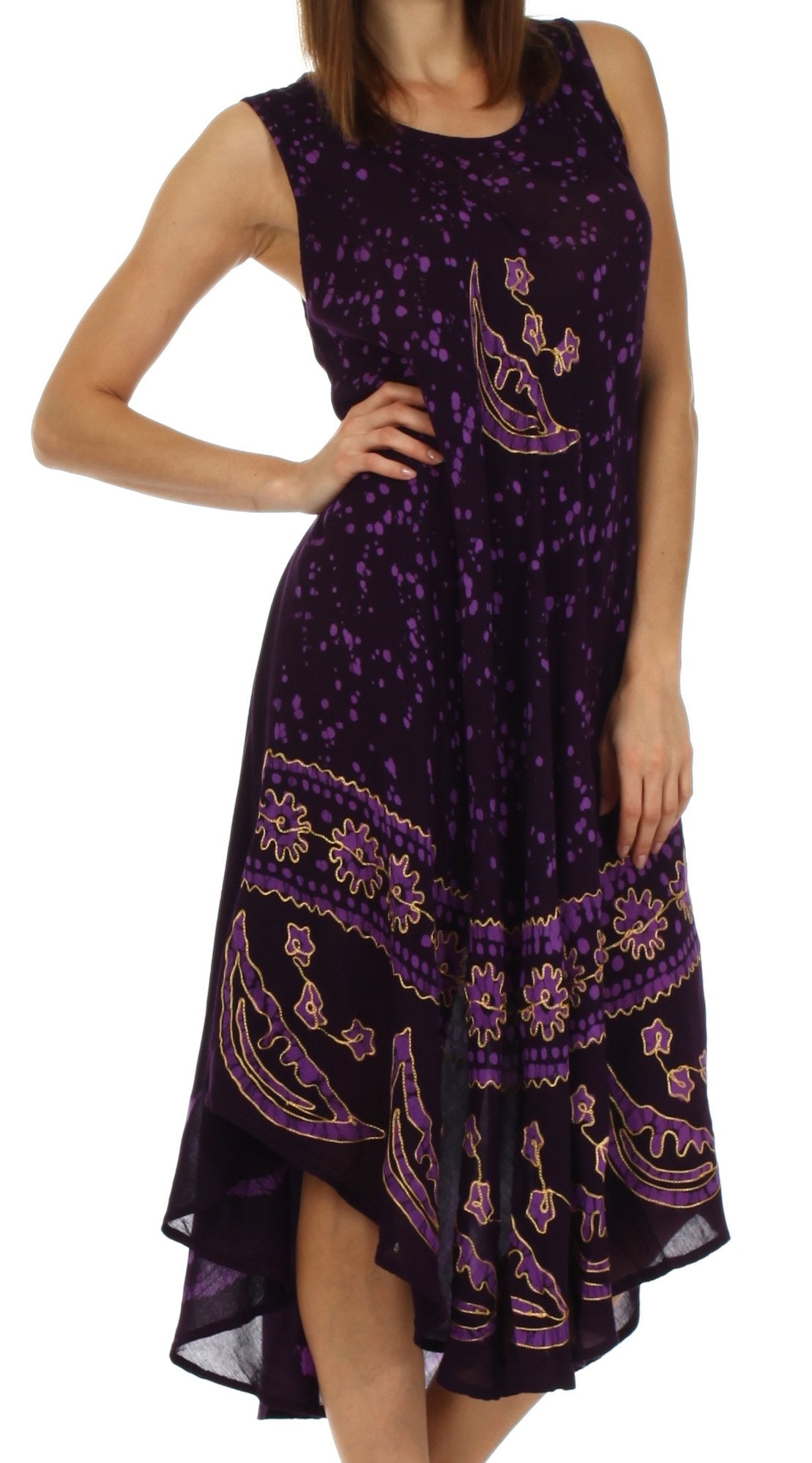 Sakkas - Moon and Stars Batik Caftan Tank Dress / Cover Up