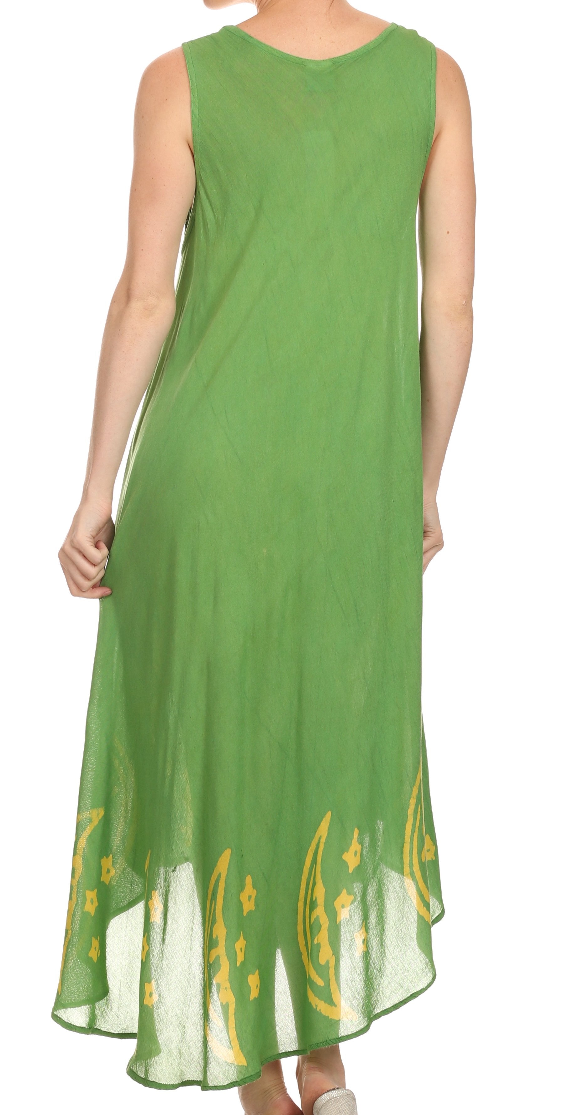 Sakkas - Moon and Stars Batik Caftan Tank Dress / Cover Up