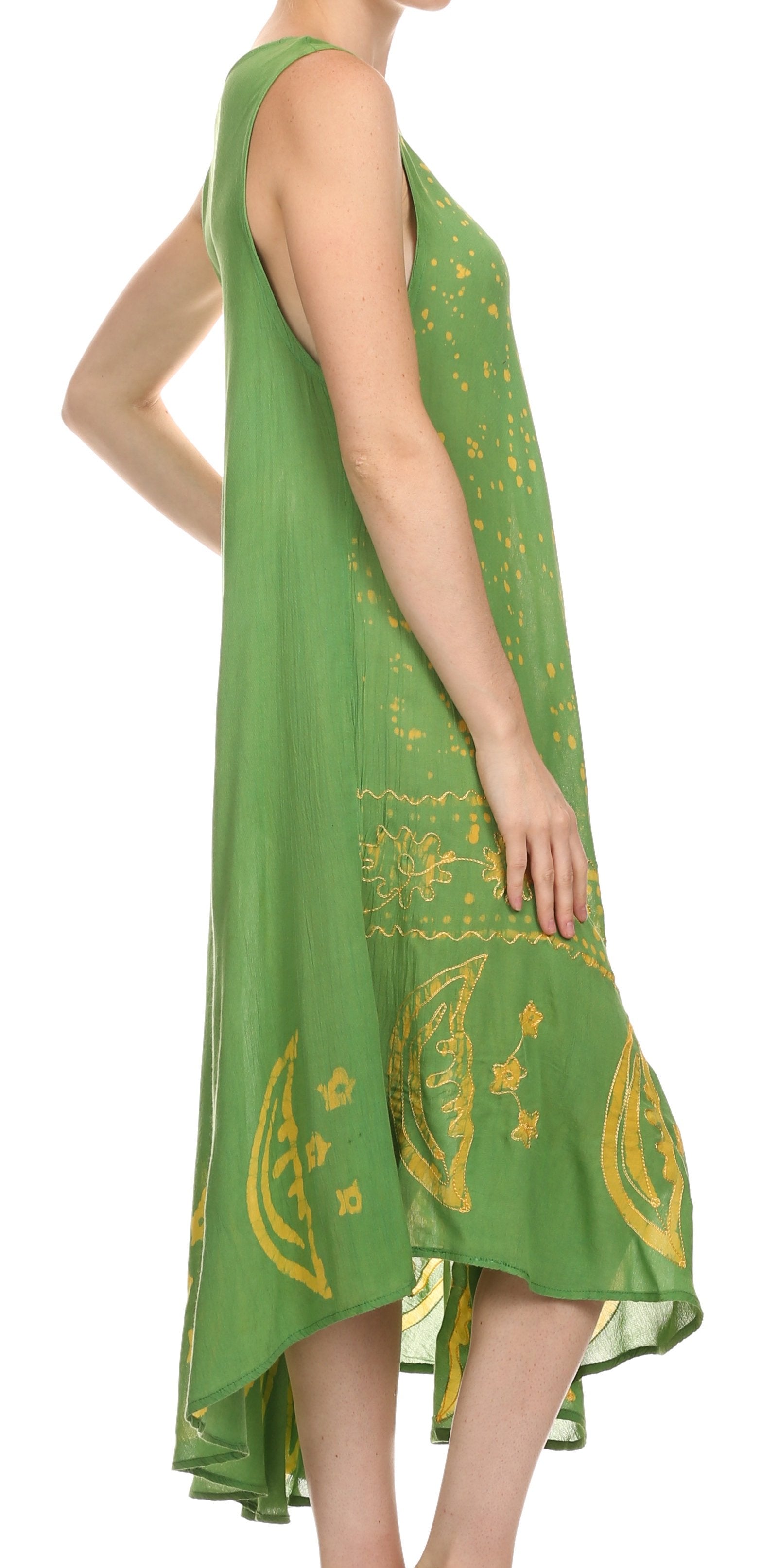 Sakkas - Moon and Stars Batik Caftan Tank Dress / Cover Up