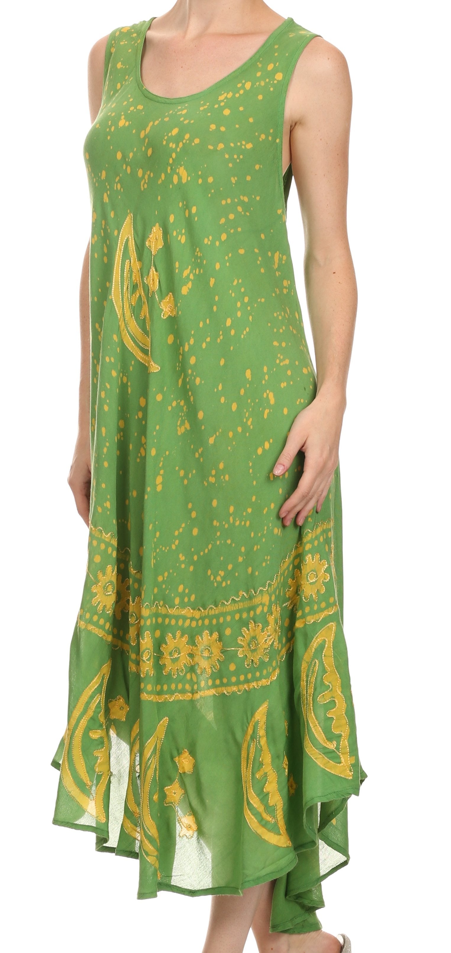 Sakkas - Moon and Stars Batik Caftan Tank Dress / Cover Up