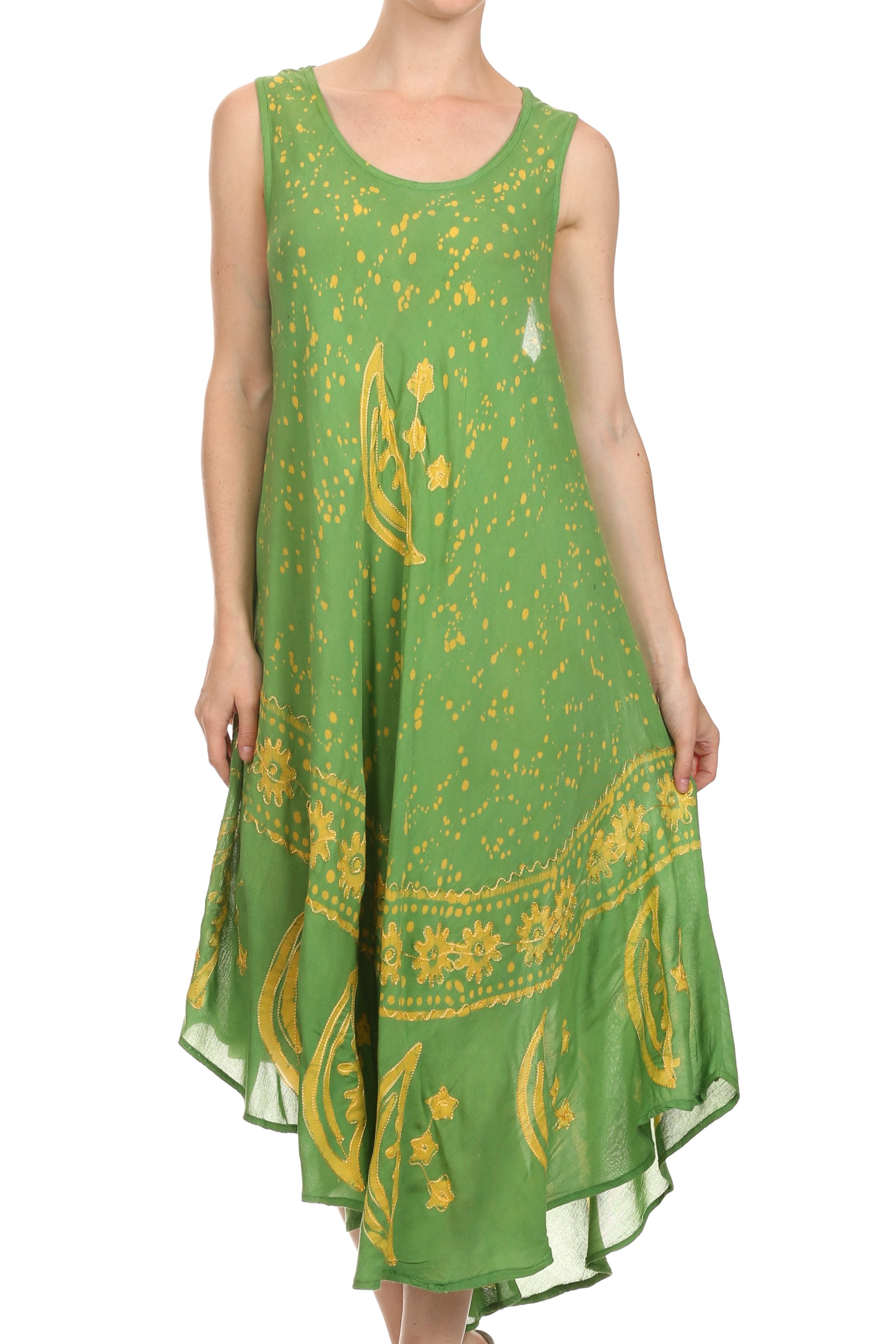 Sakkas - Moon and Stars Batik Caftan Tank Dress / Cover Up