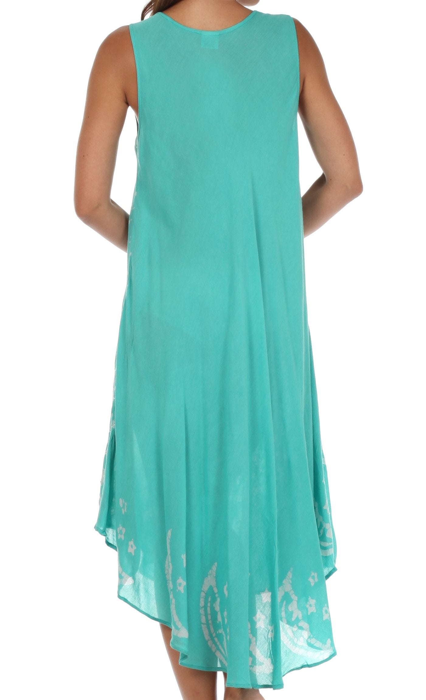 Sakkas - Moon and Stars Batik Caftan Tank Dress / Cover Up