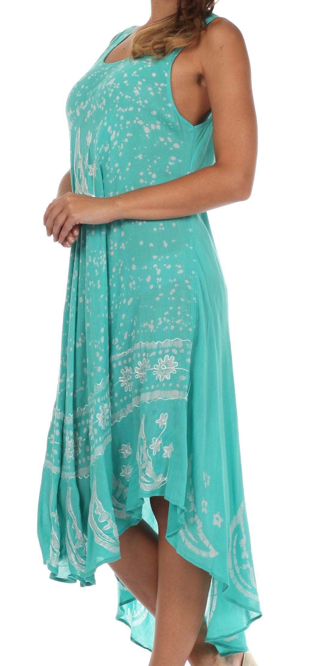 Sakkas - Moon and Stars Batik Caftan Tank Dress / Cover Up