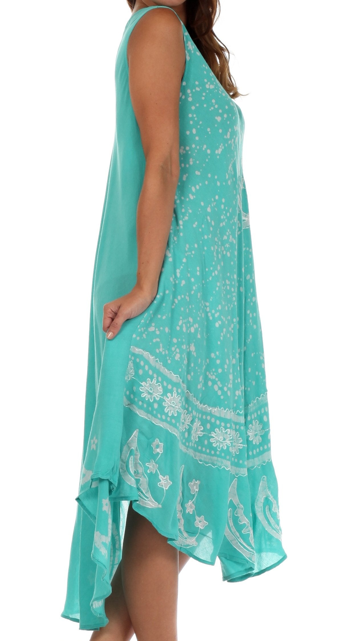 Sakkas - Moon and Stars Batik Caftan Tank Dress / Cover Up