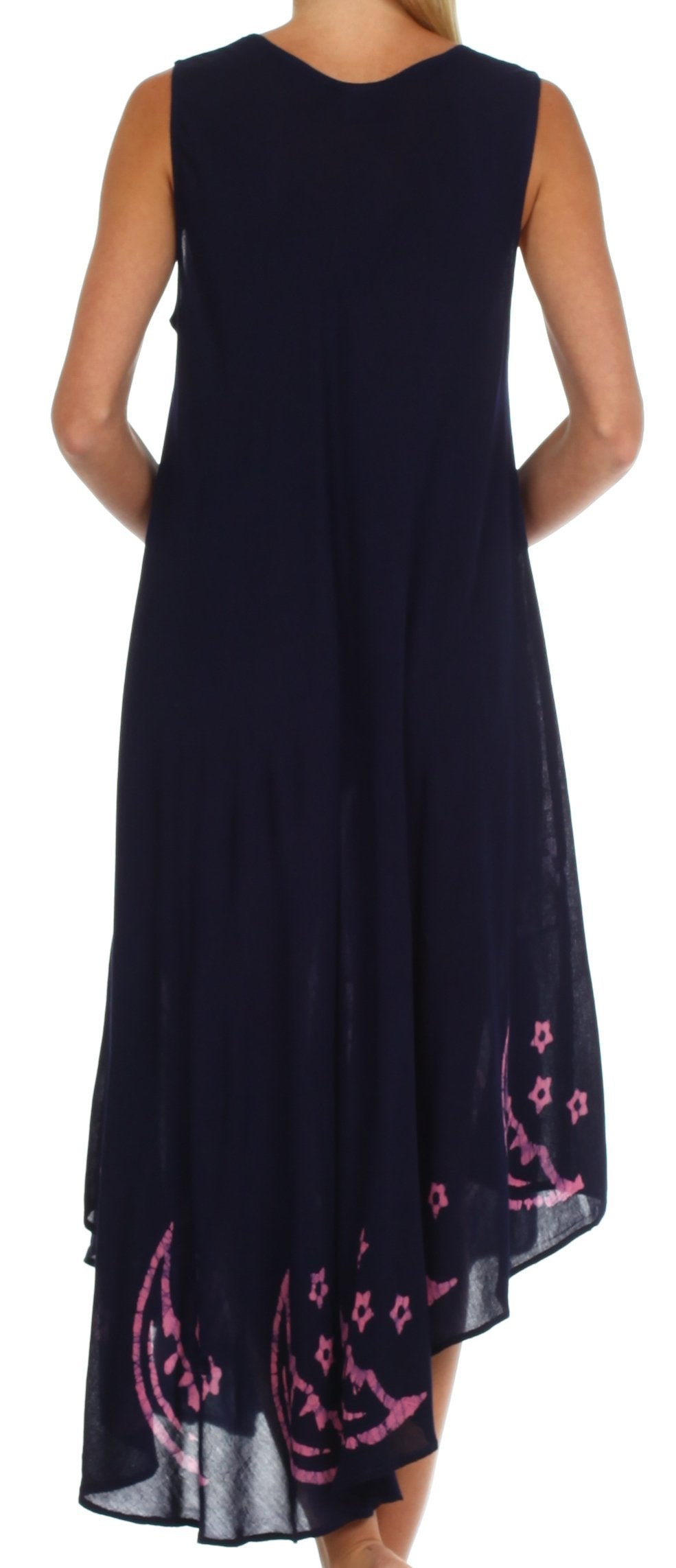 Sakkas - Moon and Stars Batik Caftan Tank Dress / Cover Up