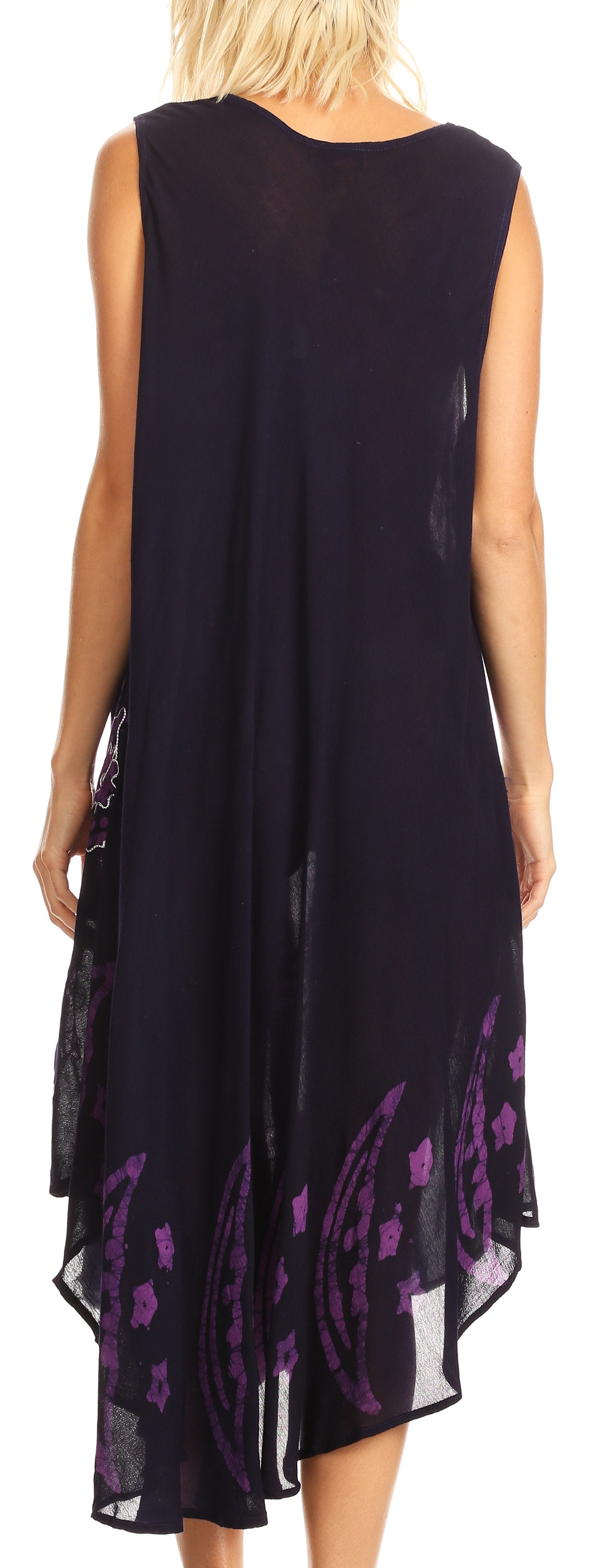 Sakkas - Moon and Stars Batik Caftan Tank Dress / Cover Up