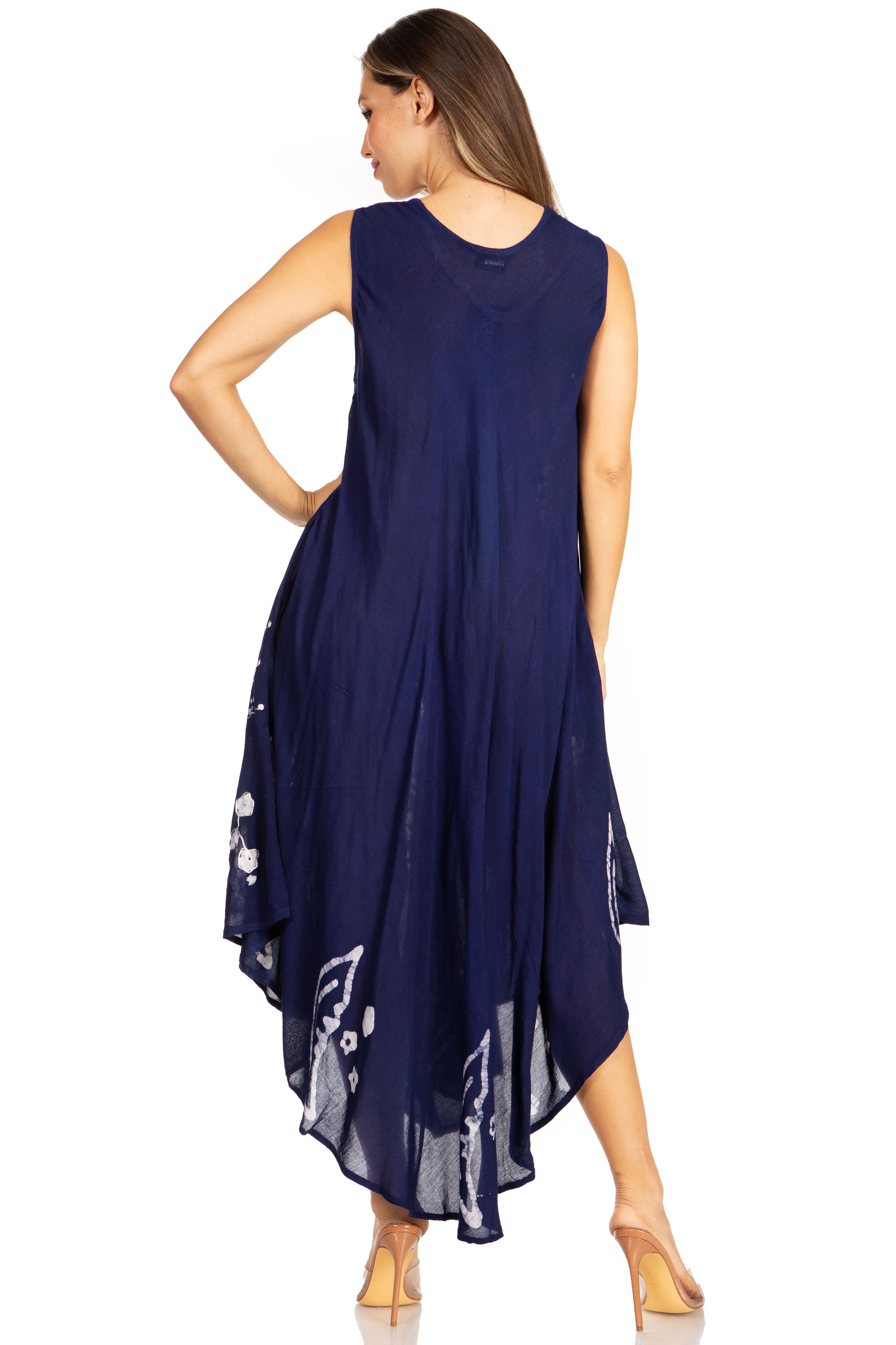 Sakkas - Moon and Stars Batik Caftan Tank Dress / Cover Up