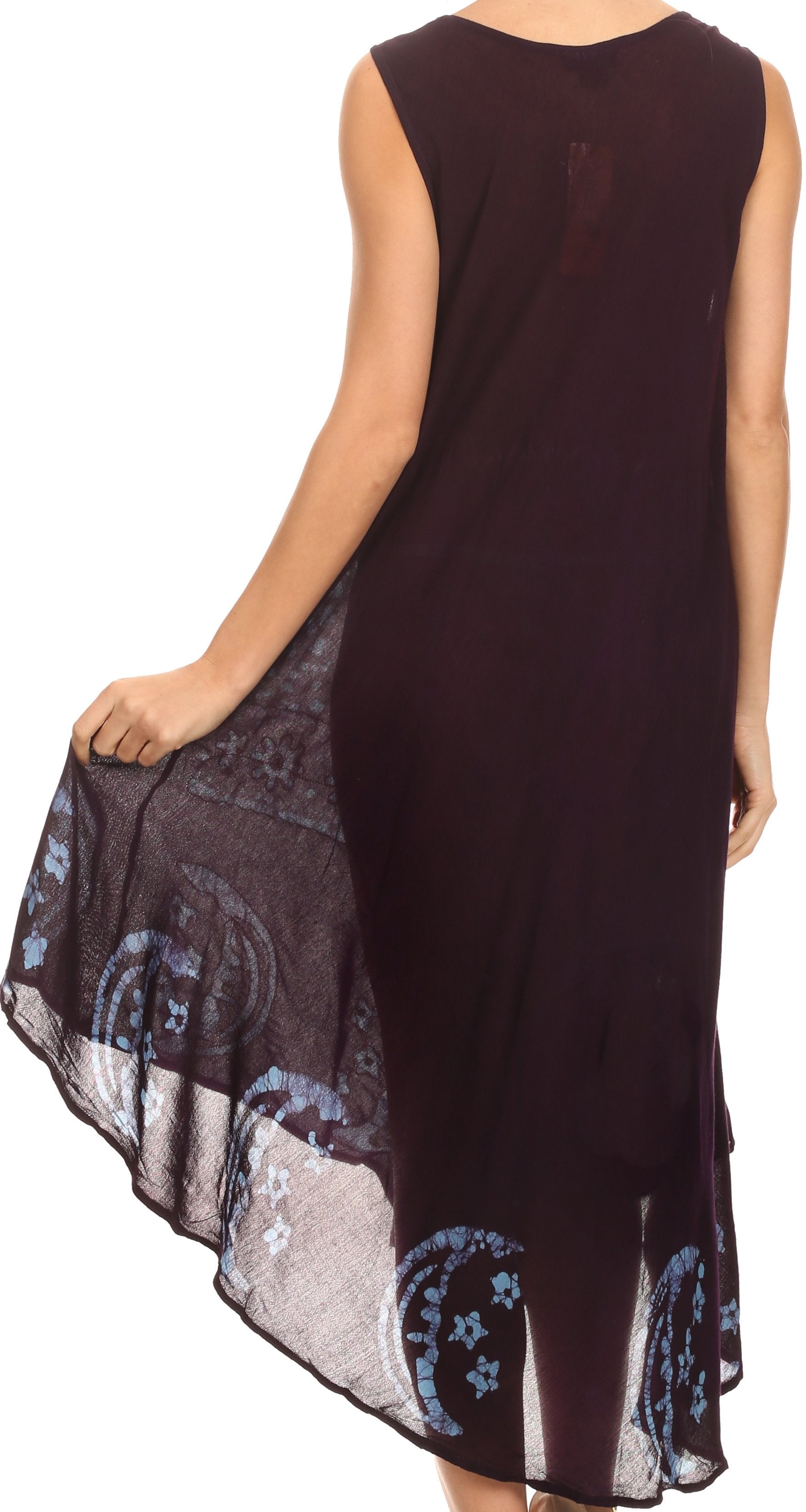 Sakkas - Moon and Stars Batik Caftan Tank Dress / Cover Up