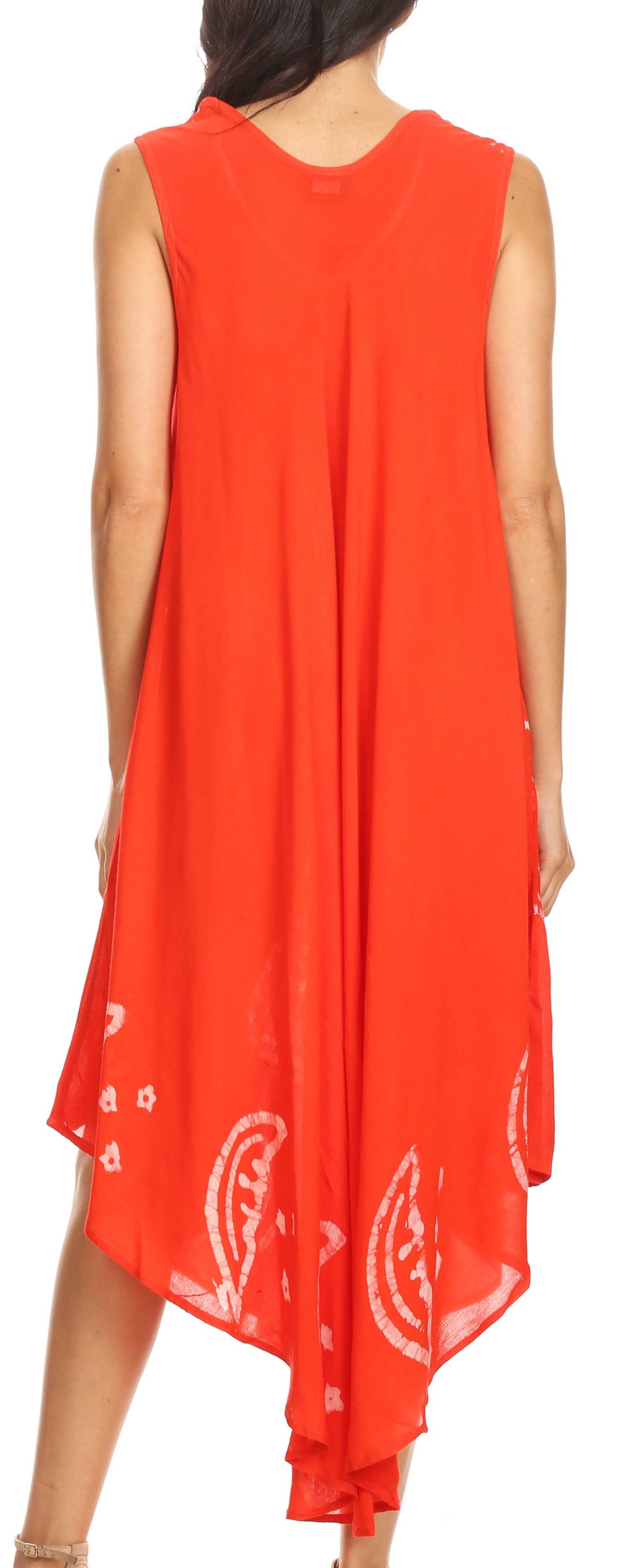 Sakkas - Moon and Stars Batik Caftan Tank Dress / Cover Up