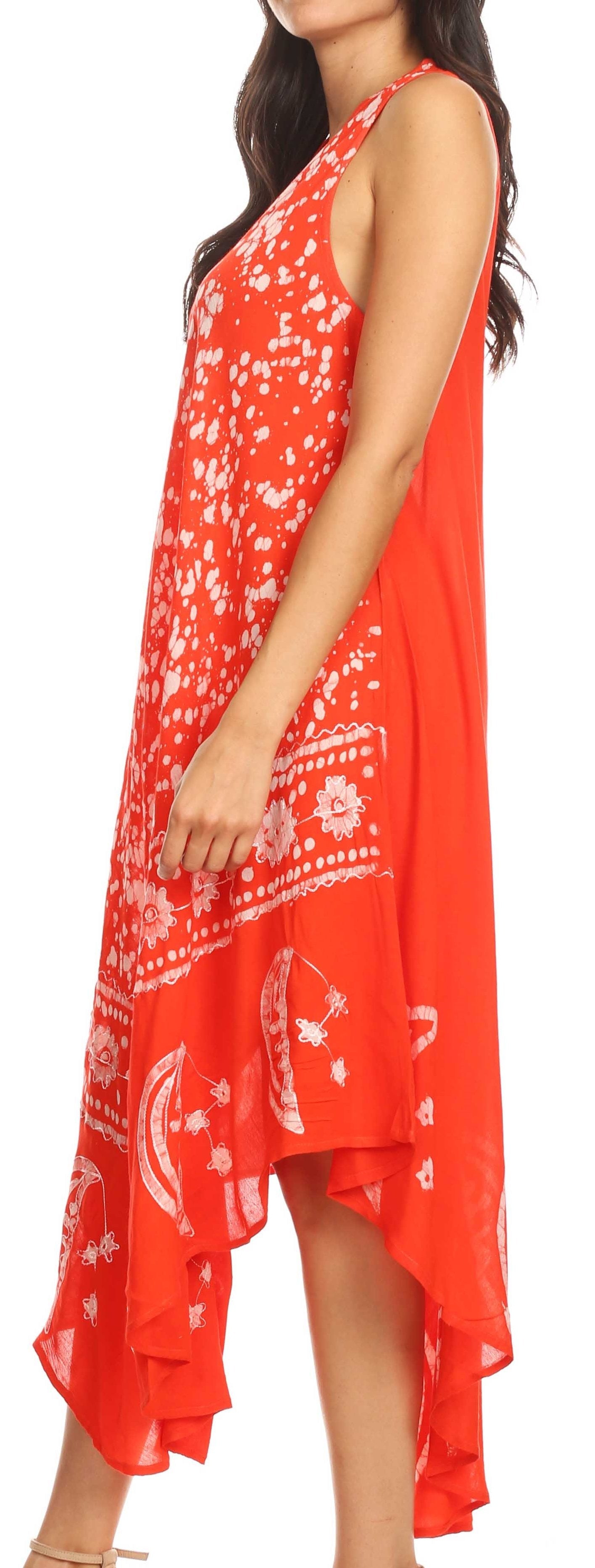 Sakkas - Moon and Stars Batik Caftan Tank Dress / Cover Up